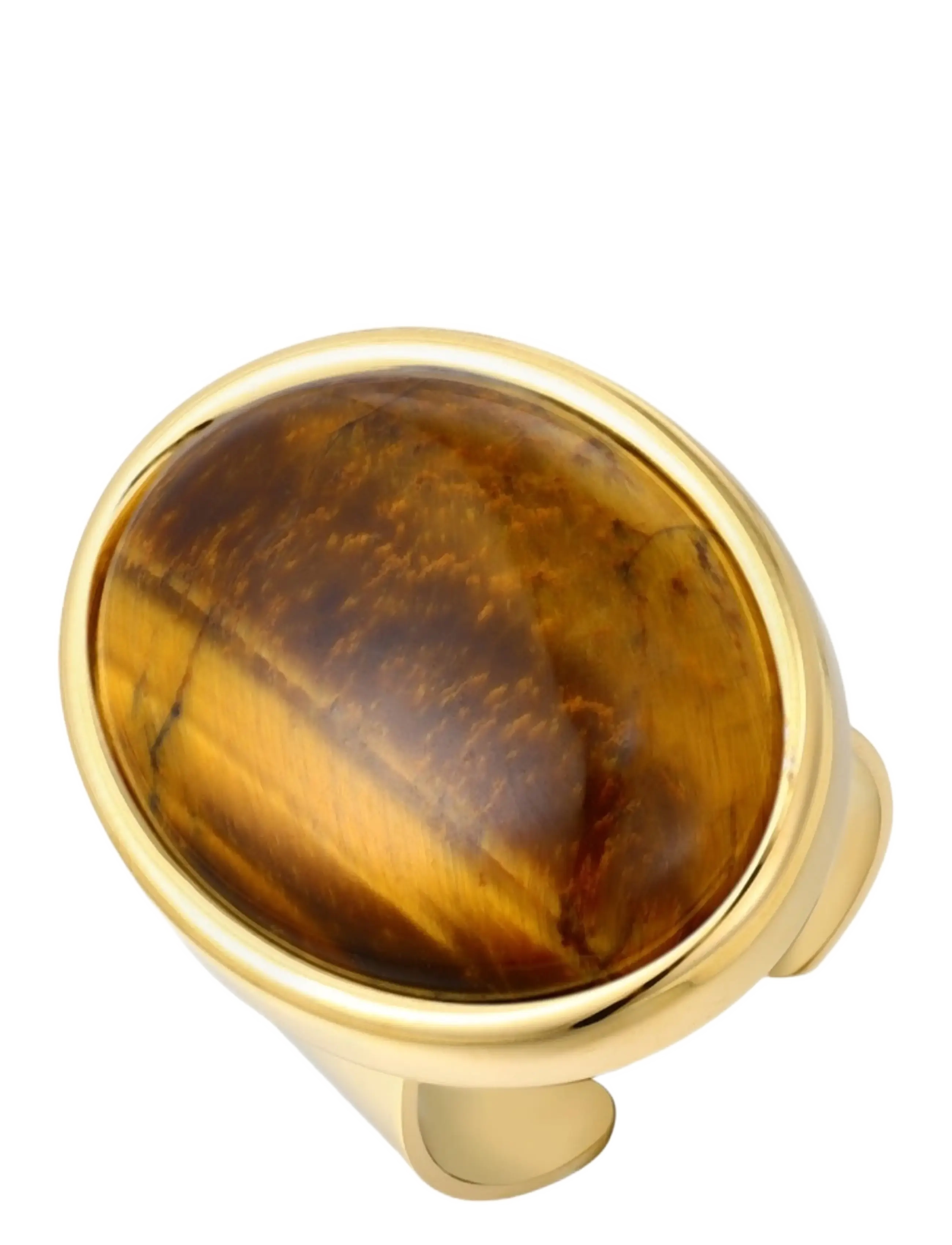 Bud To Rose Retro Big Ring Brown/Gold - Bud To Rose - GOLD / gold