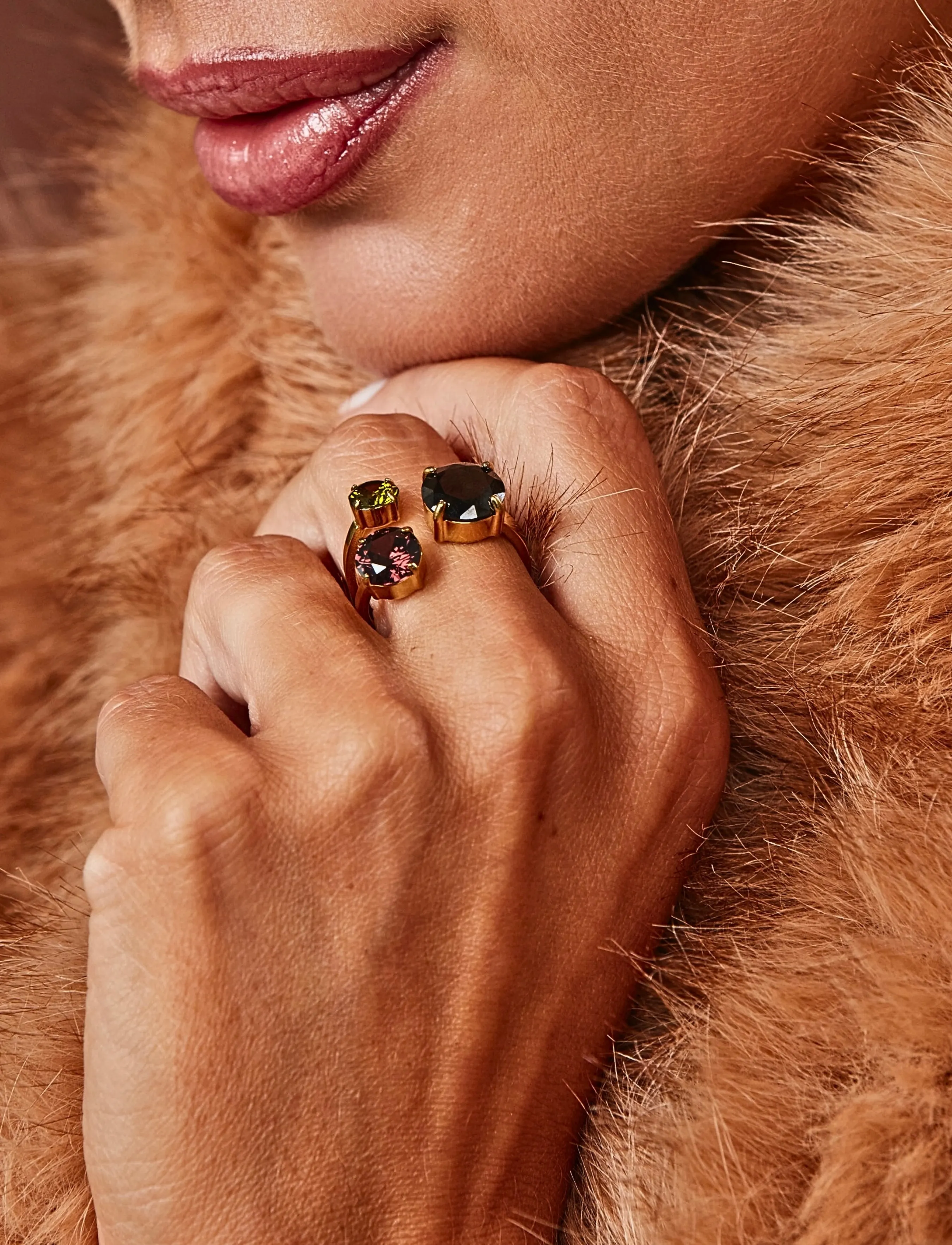 Bud To Rose Brea All Crystal Ring Mix/Gold, One Size, Jewellery, Gold - Rings, Frauen