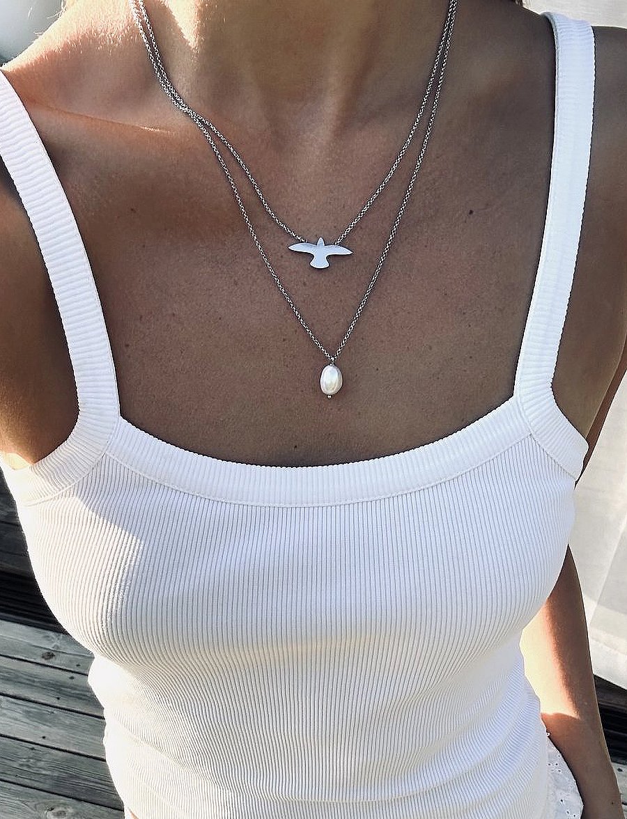 Bud To Rose - Dove Necklace - ketten mit anhänger - steel - 0
