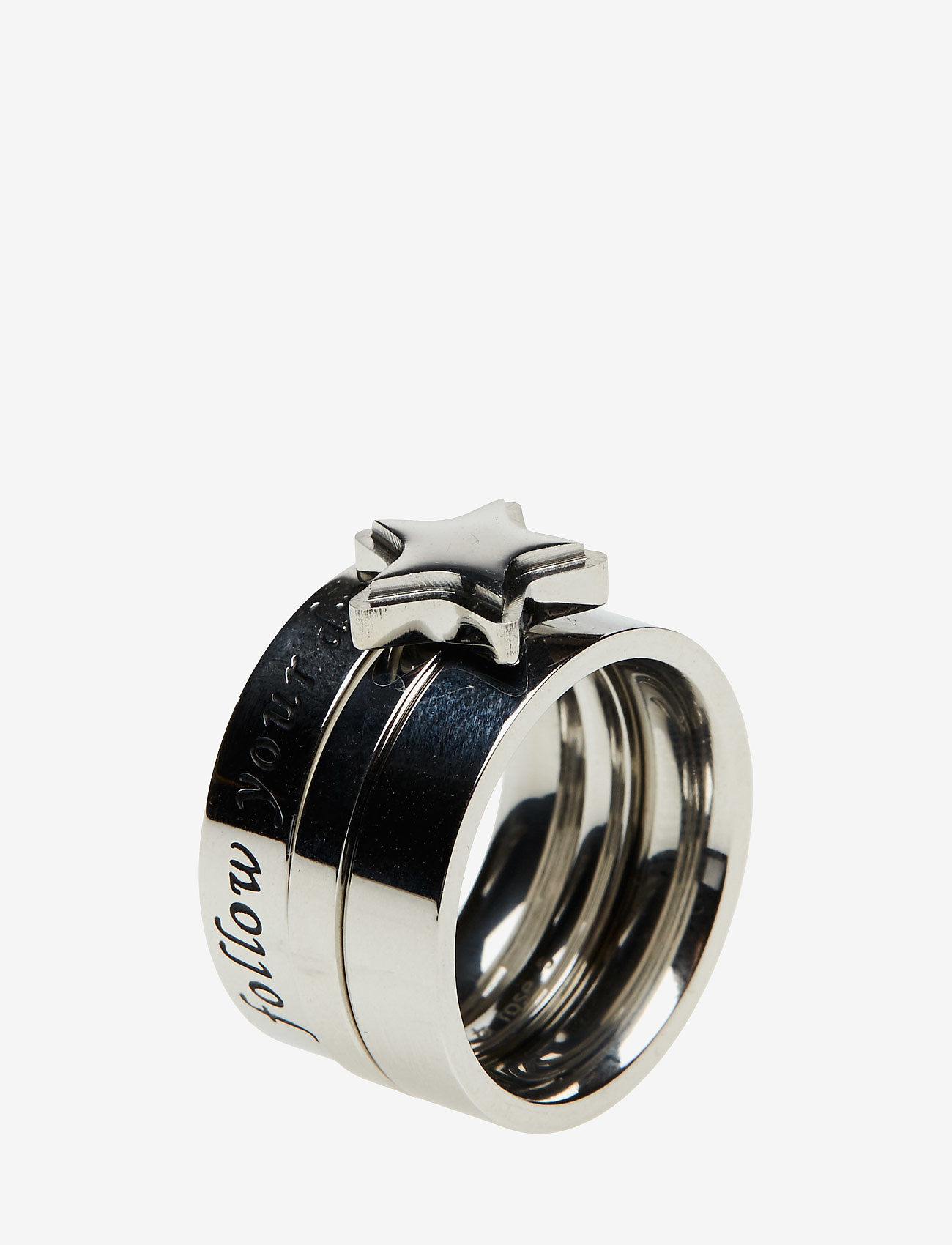 Bud to rose - Tripple Star - ringe - steel - 1