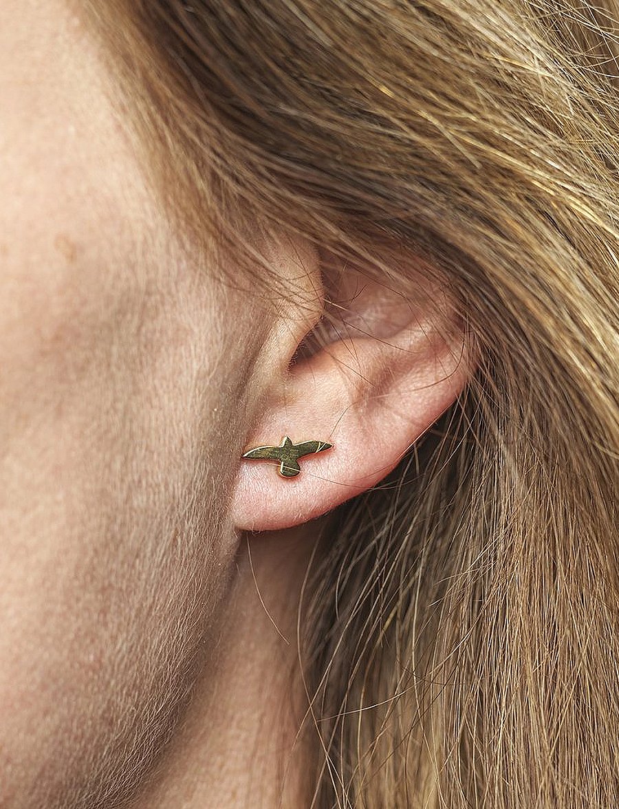 Bud To Rose - Dove Stud Earring - små øredobber - gold - 0