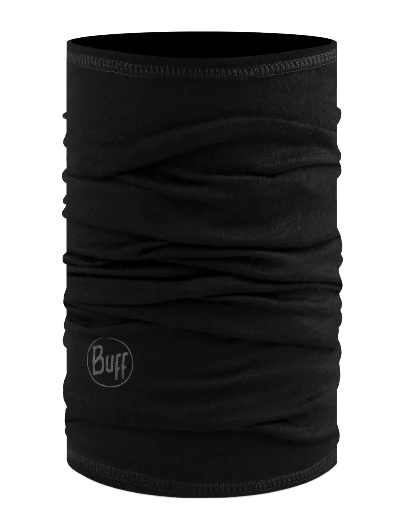 BUFF Merino Lightweight Solid Black, One Size, Scarves & Neckwarmers, Schwarz - Kinder