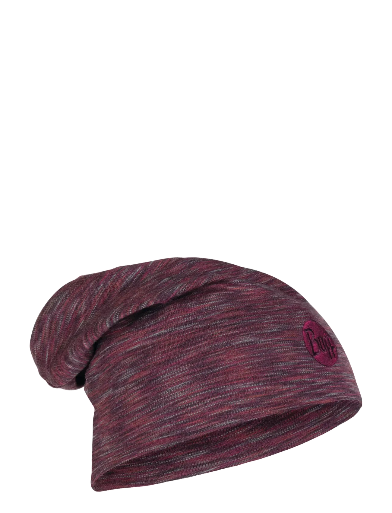 BUFF HW MERINO BEANIE - BUFF - SHALE GREY MULTI STRIPES / burgundy