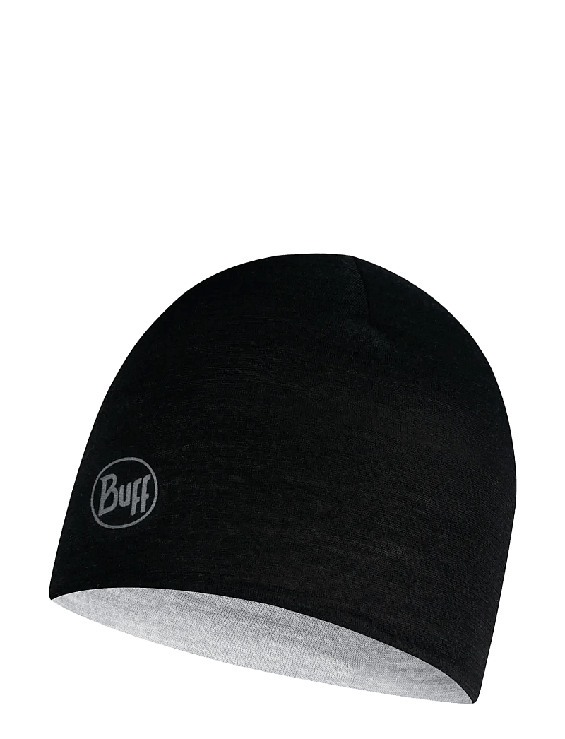 BUFF - MERINO LIGHTWEIGHT REVERSIBLE BEANIE - mössor - black - grey - 0