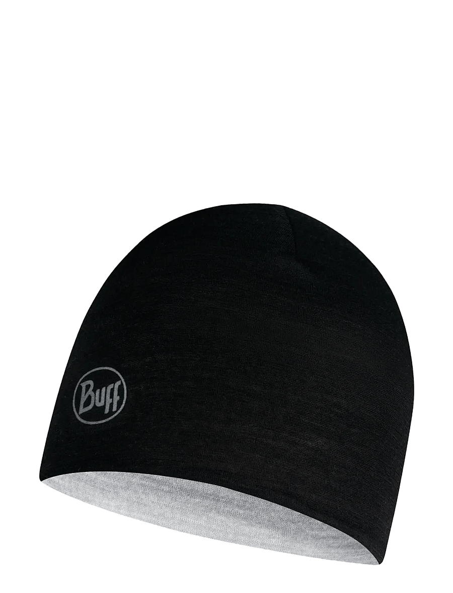 BUFF - MERINO LIGHTWEIGHT REVERSIBLE BEANIE - winteraccessoires - black - grey - 0