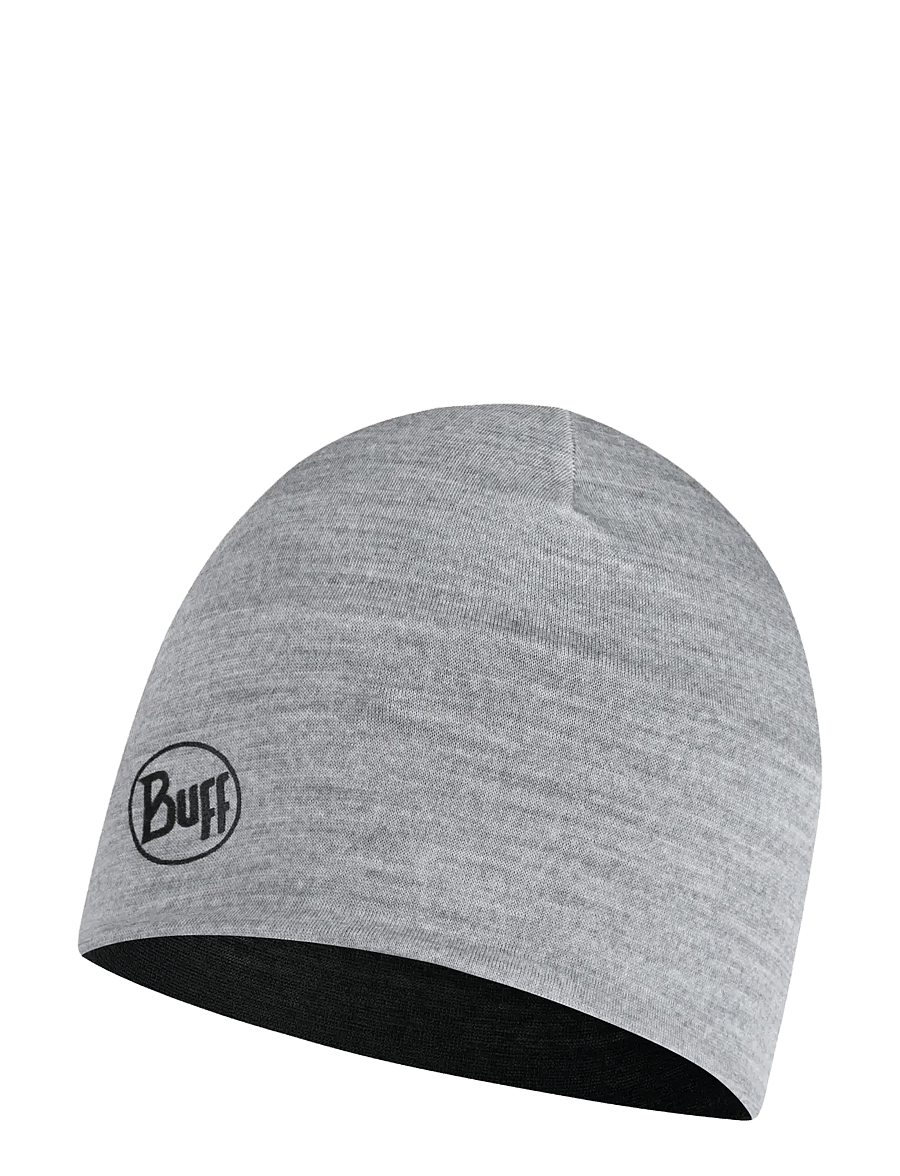 BUFF - MERINO LIGHTWEIGHT REVERSIBLE BEANIE - winteraccessoires - black - grey - 1