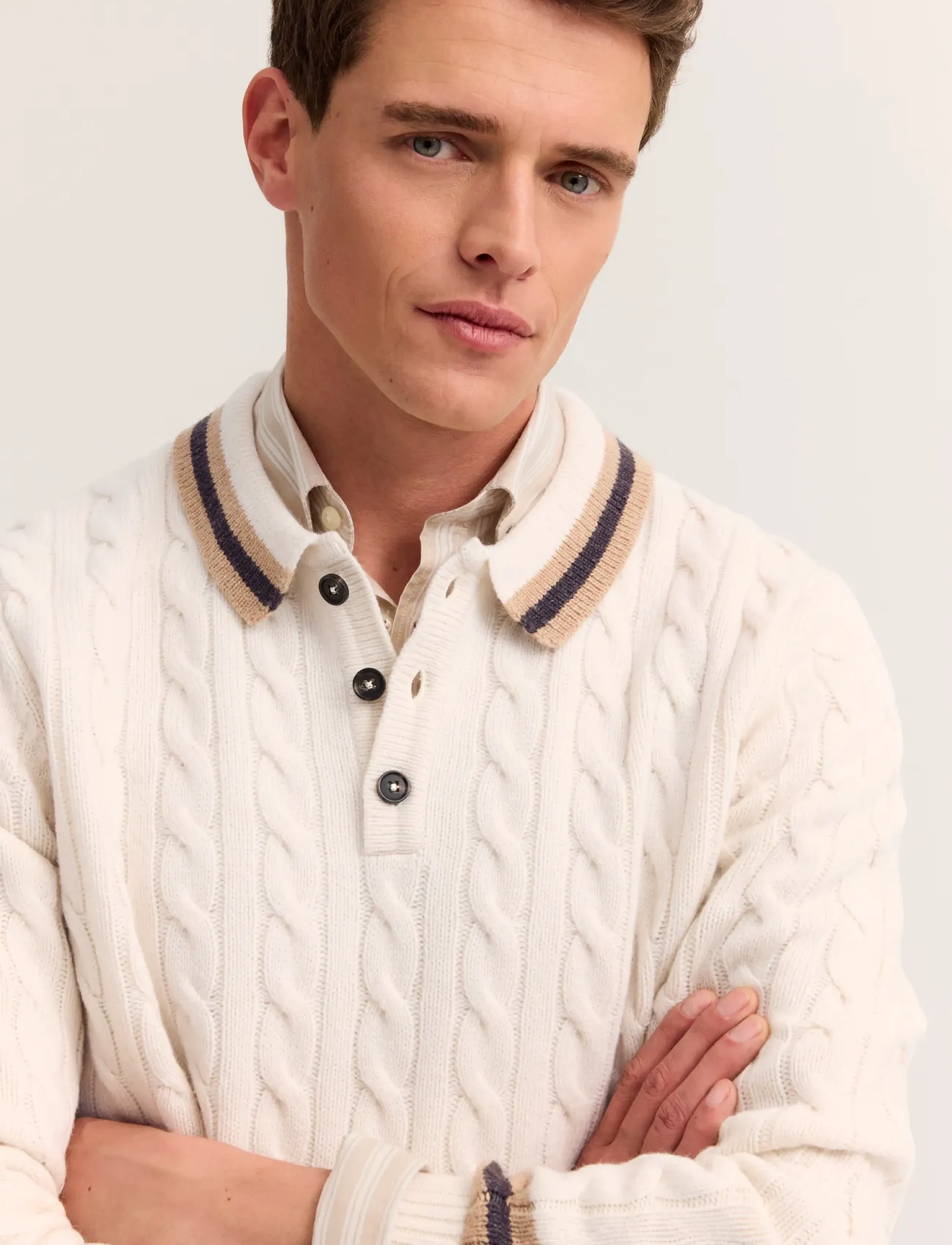 Bugatti - Long sleeve Polo shirt - ecru - 4