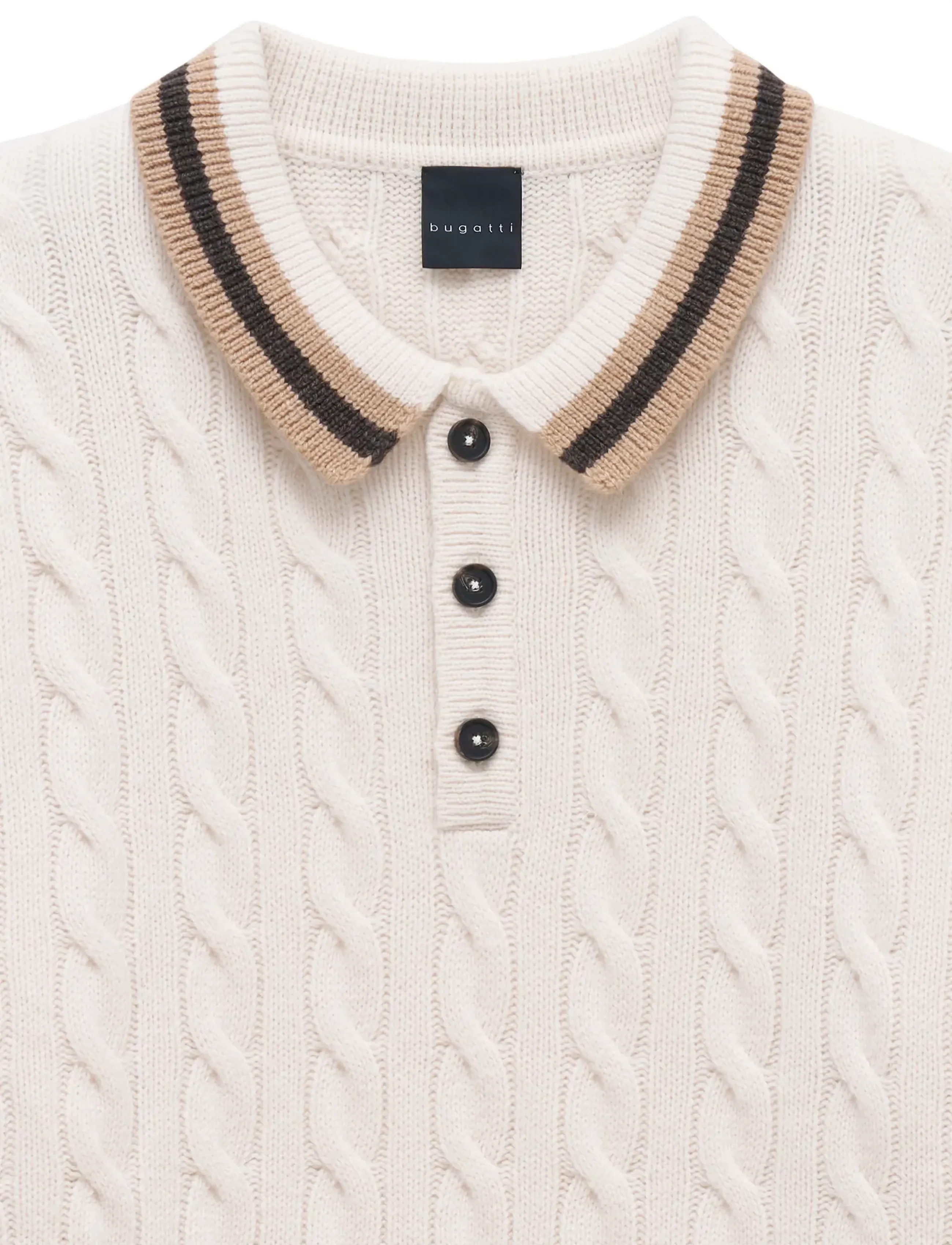 Bugatti - Long sleeve Polo shirt - ecru - 5