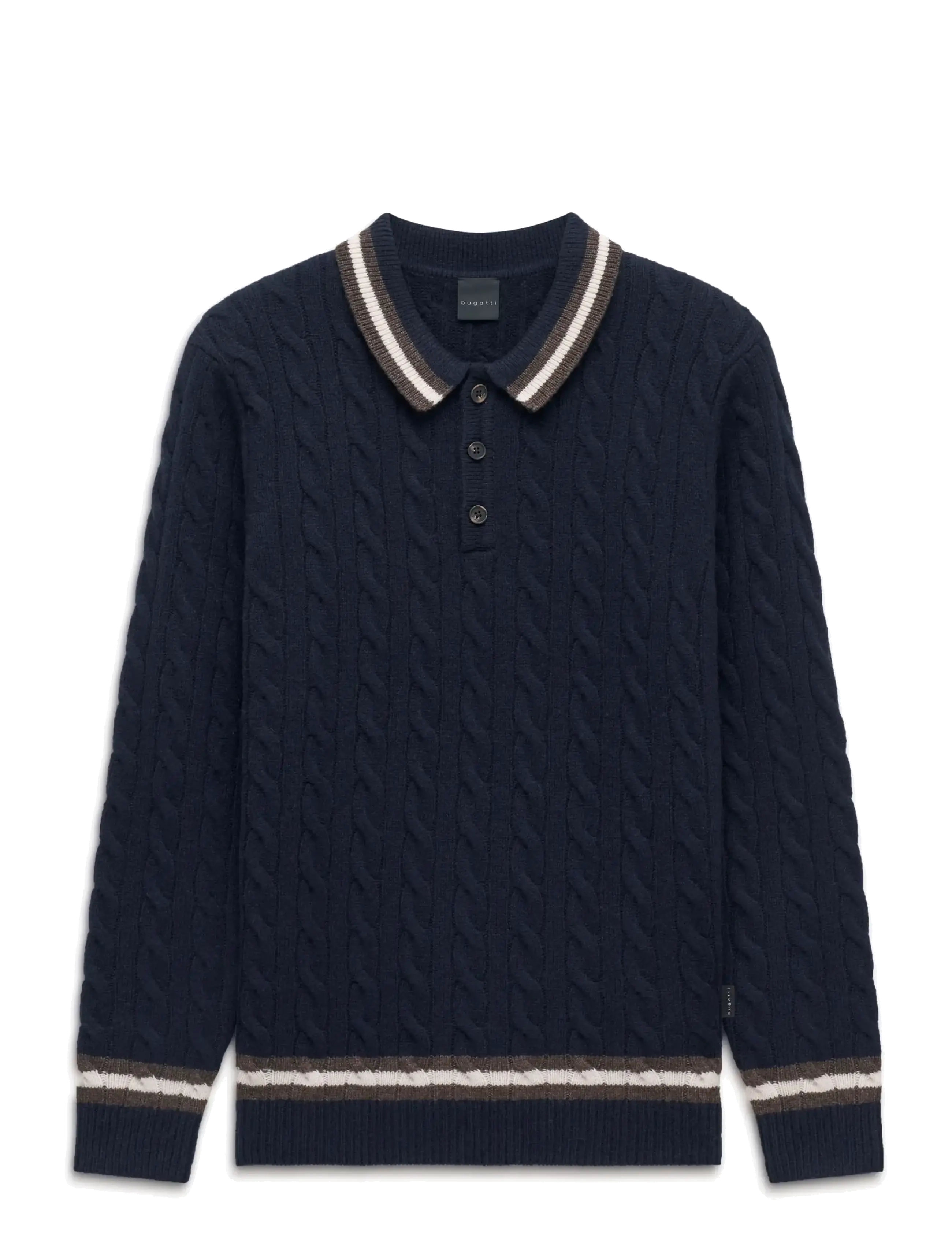 Bugatti Long sleeve Polo shirt - Langärmlige Strick-Polohemden - NAVY BLUE / navy