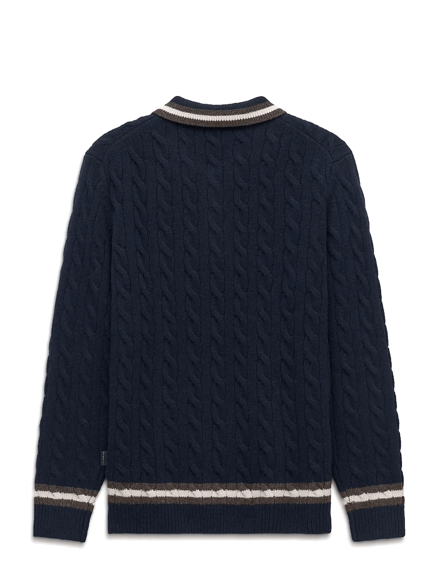 Bugatti - Long sleeve Polo shirt - poloer i strik med lange ærmer - navy blue - 2