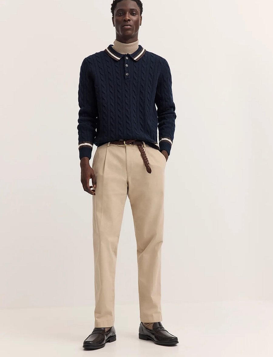 Bugatti - Long sleeve Polo shirt - poloer i strik med lange ærmer - navy blue - 0