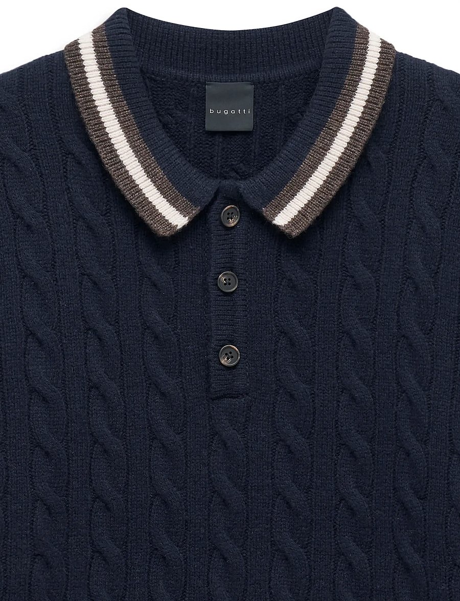 Bugatti - Long sleeve Polo shirt - poloer i strik med lange ærmer - navy blue - 5