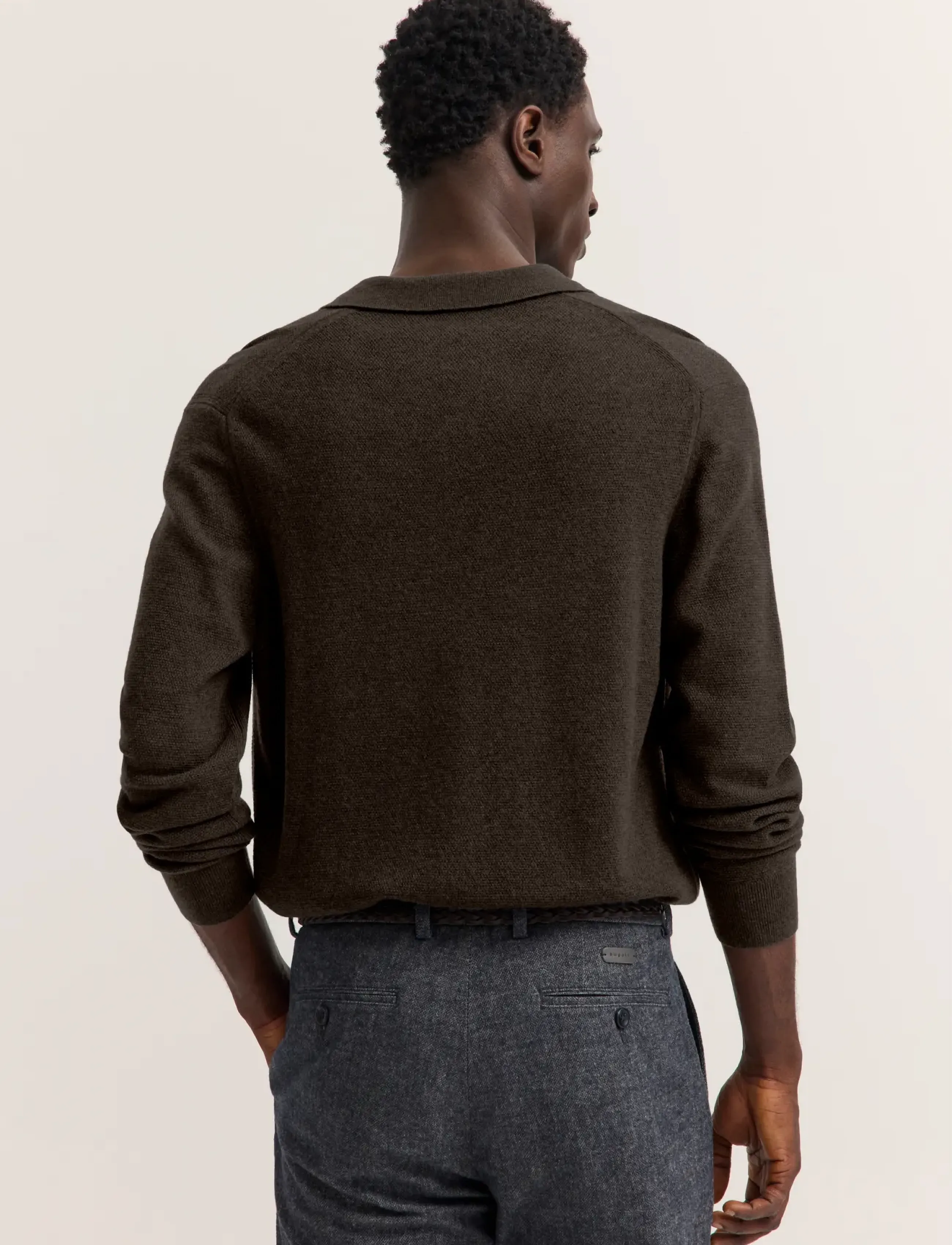 Bugatti - Long sleeve Polo shirt - brown - 3