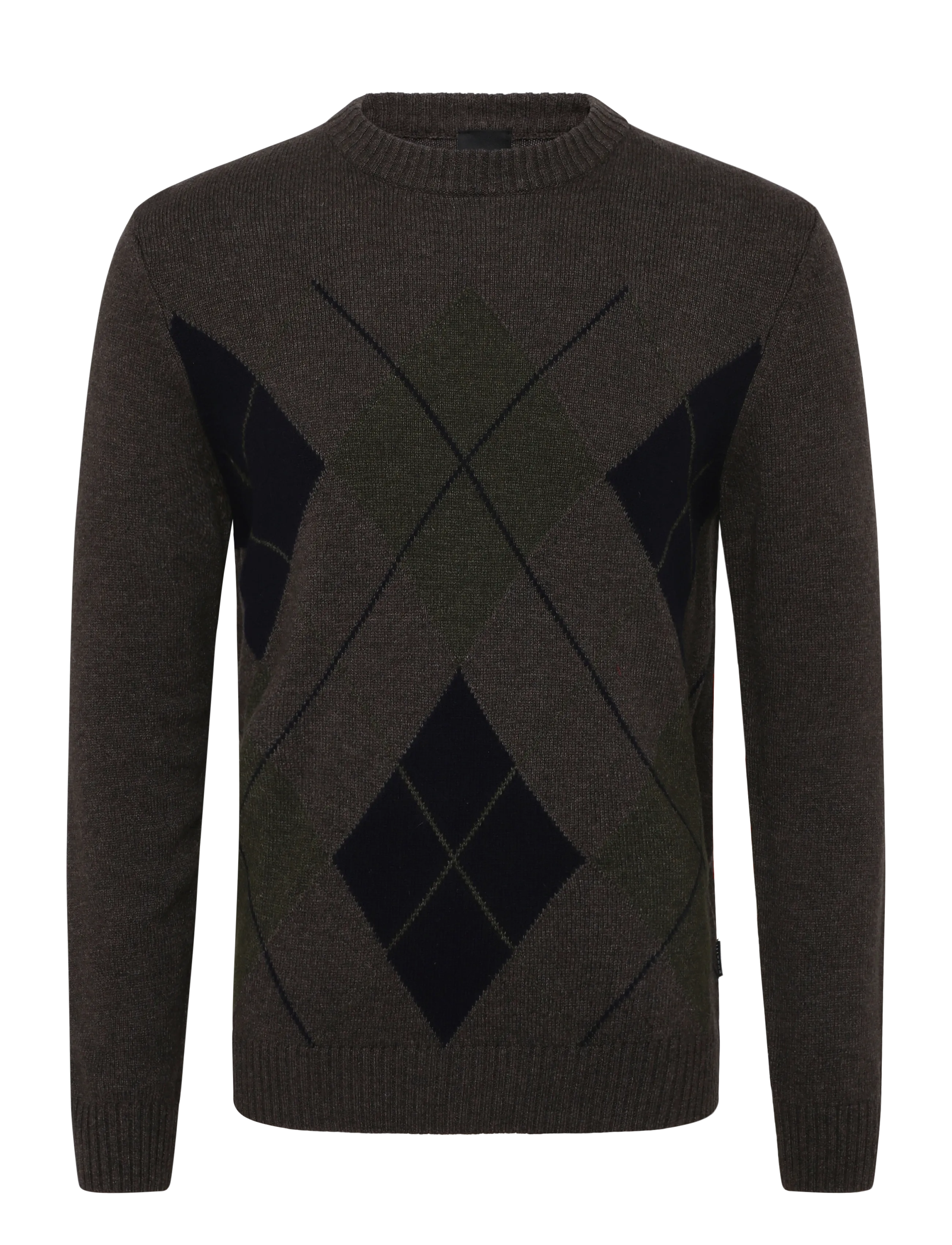 Bugatti Pullover crew neck - Riided - BROWN / brown