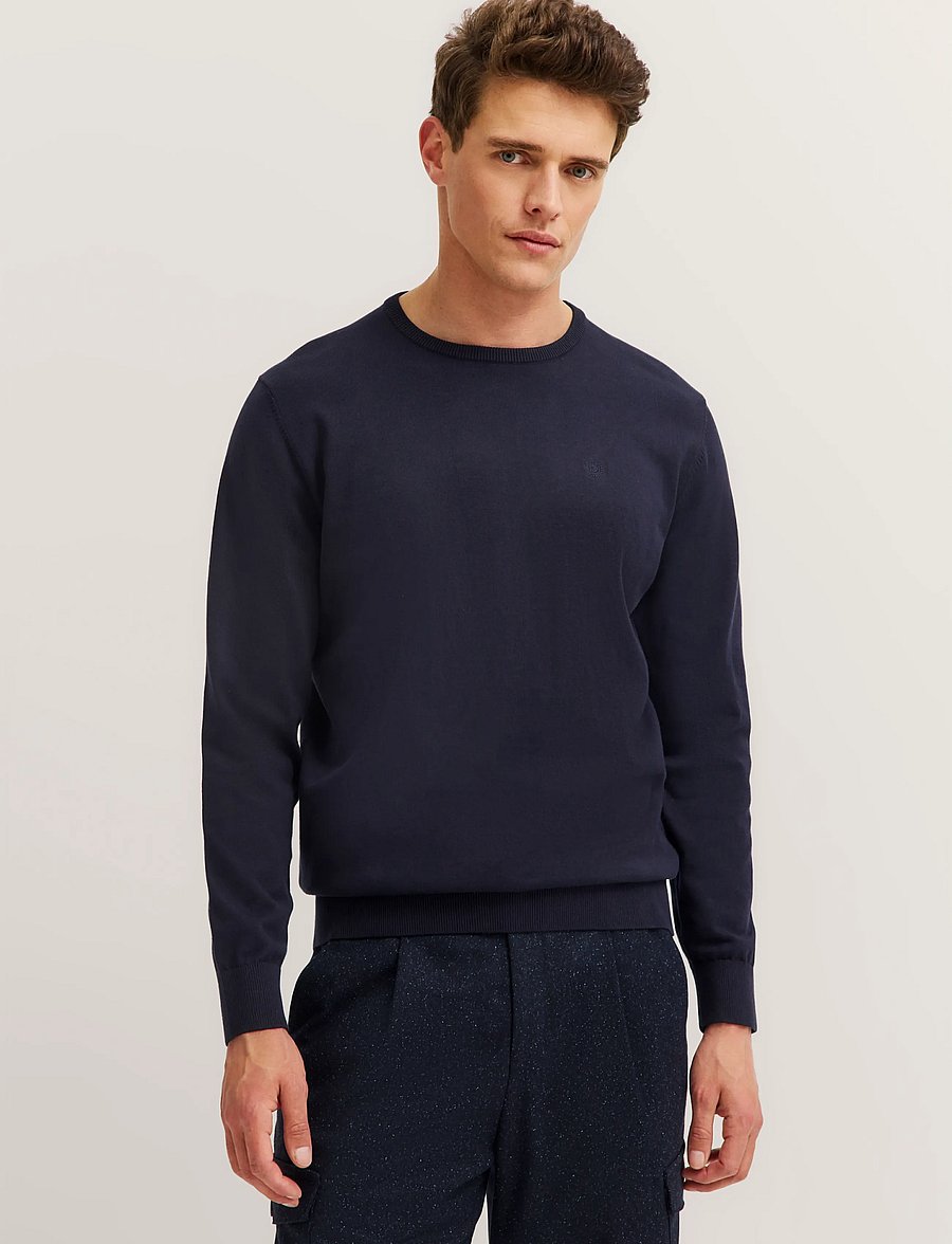 Bugatti - Jumper Crew Neck - round necks - marine - 0