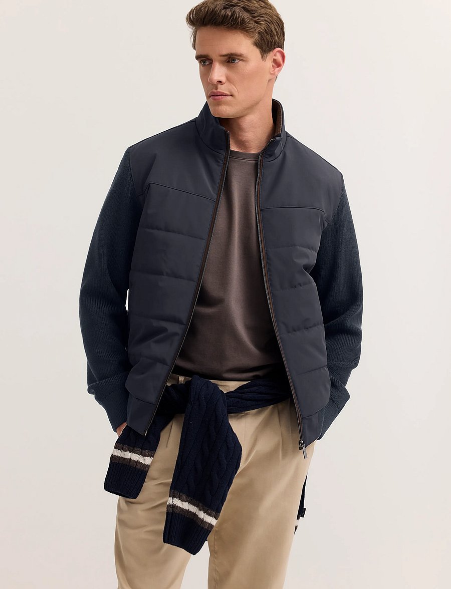 Bugatti - knitted cardigan - hybrid-jacken - navy blue - 0