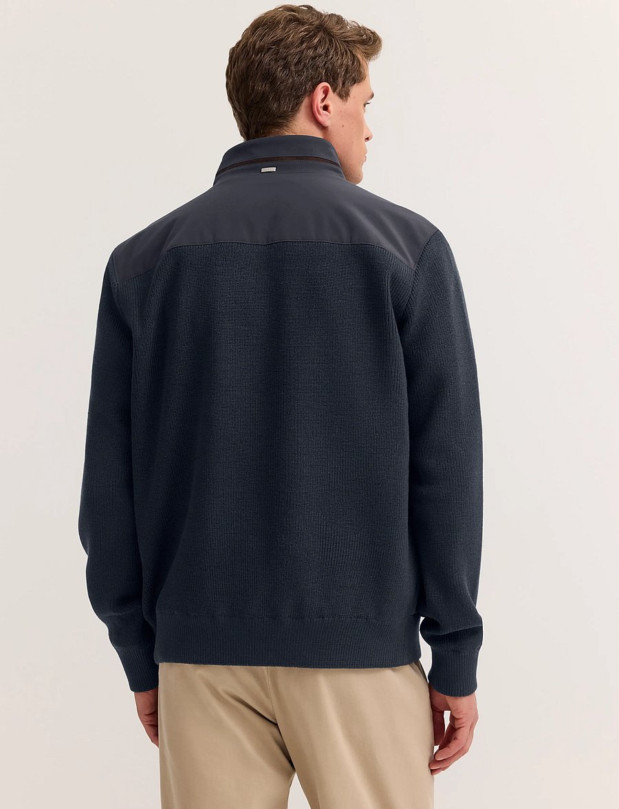Bugatti - knitted cardigan - hybrid-jacken - navy blue - 3