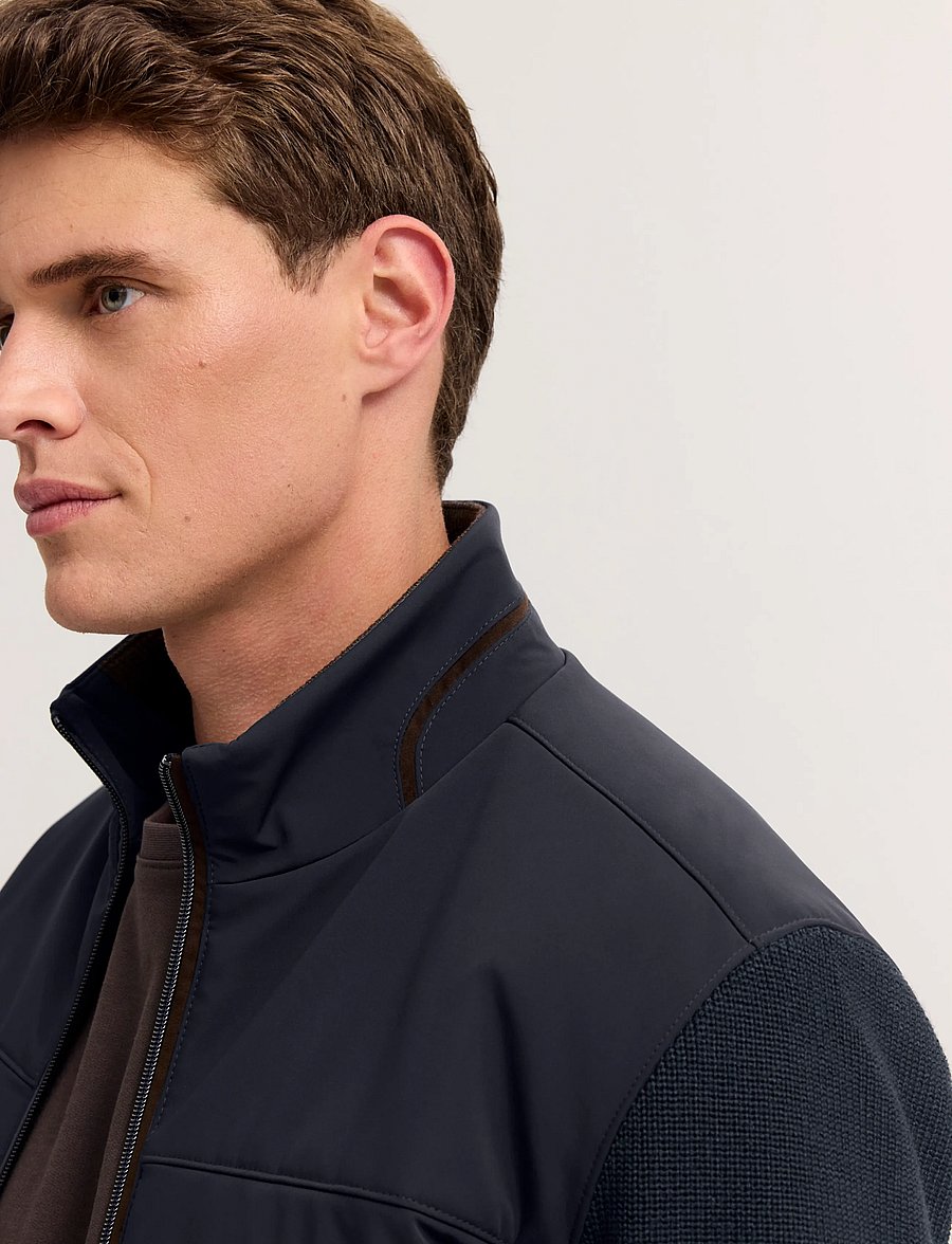 Bugatti - knitted cardigan - hybrid-jacken - navy blue - 4