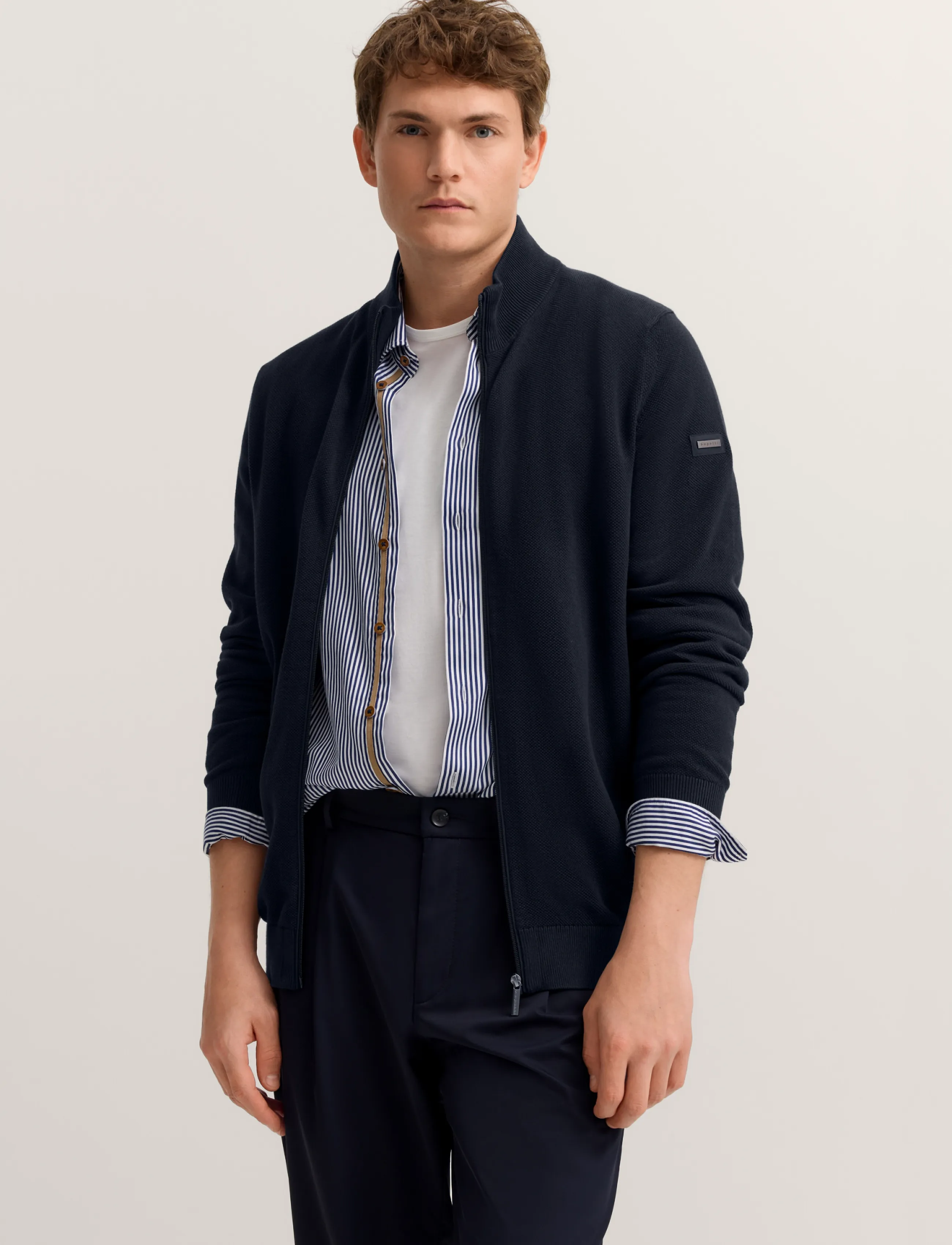 Bugatti Knit jacket - Jacken - NAVY BLUE / navy