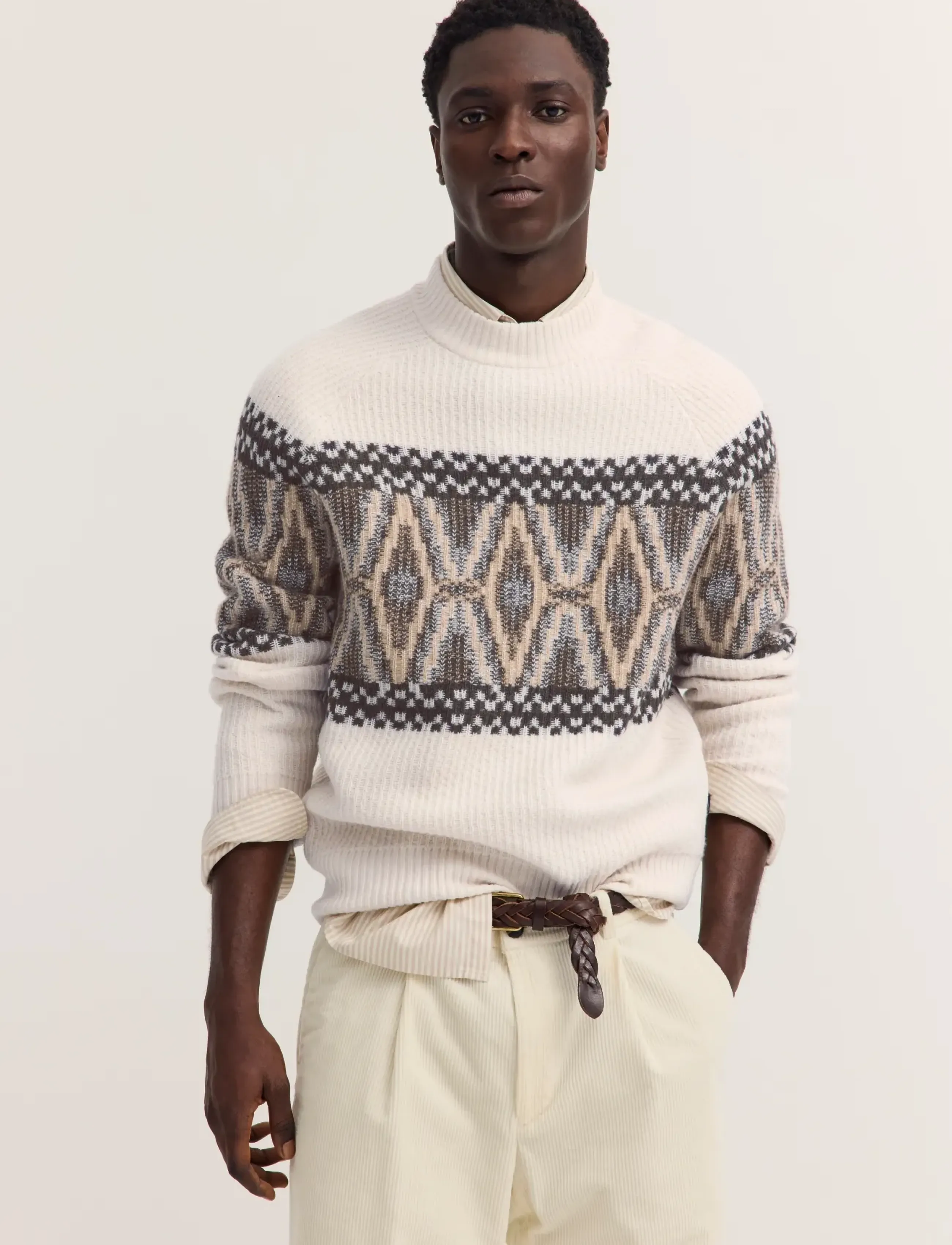 Bugatti - Turtle neck pullover - rundhalsad - ecru - 0