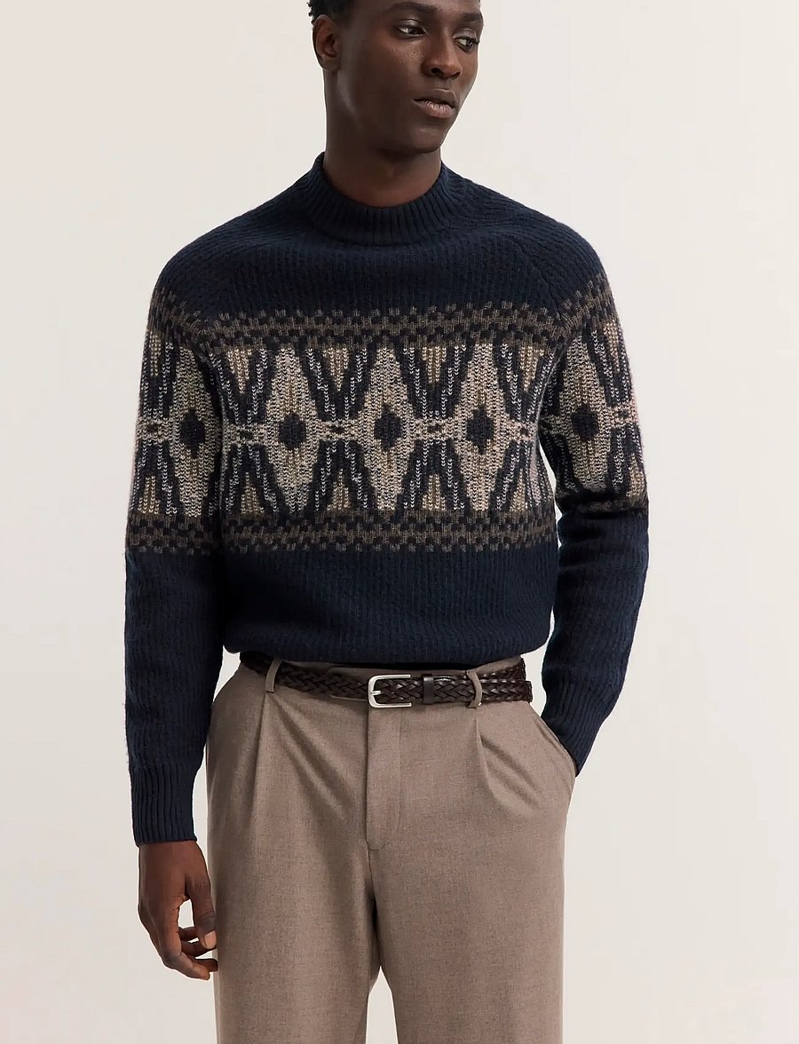 Bugatti - Turtle neck pullover - rundhalsad - navy blue - 0