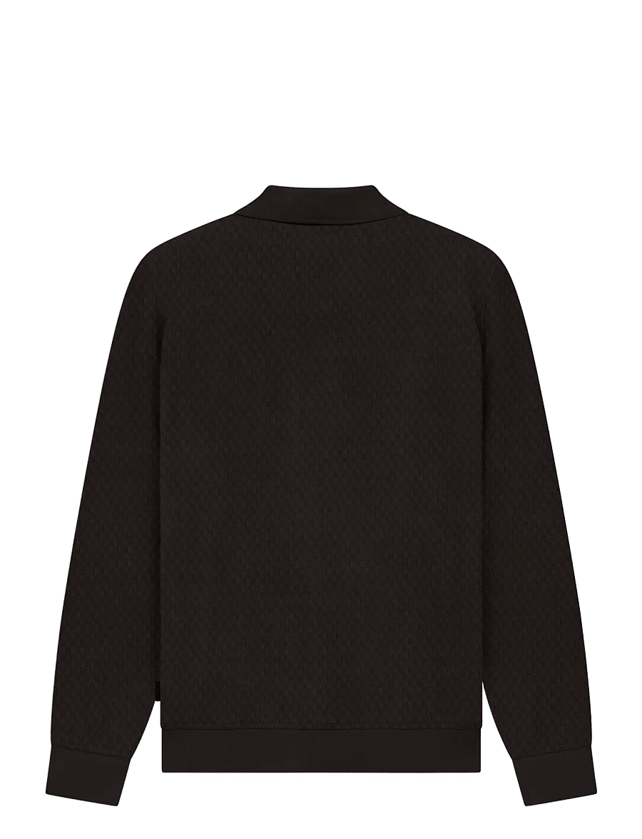 Bugatti - Polo 1/1 sleeve - långärmade stickade pikétröjor - brown - 1
