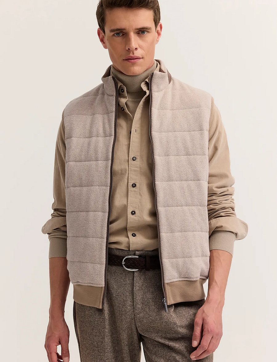 Bugatti - Knitted waistcoat - westen - beige - 0