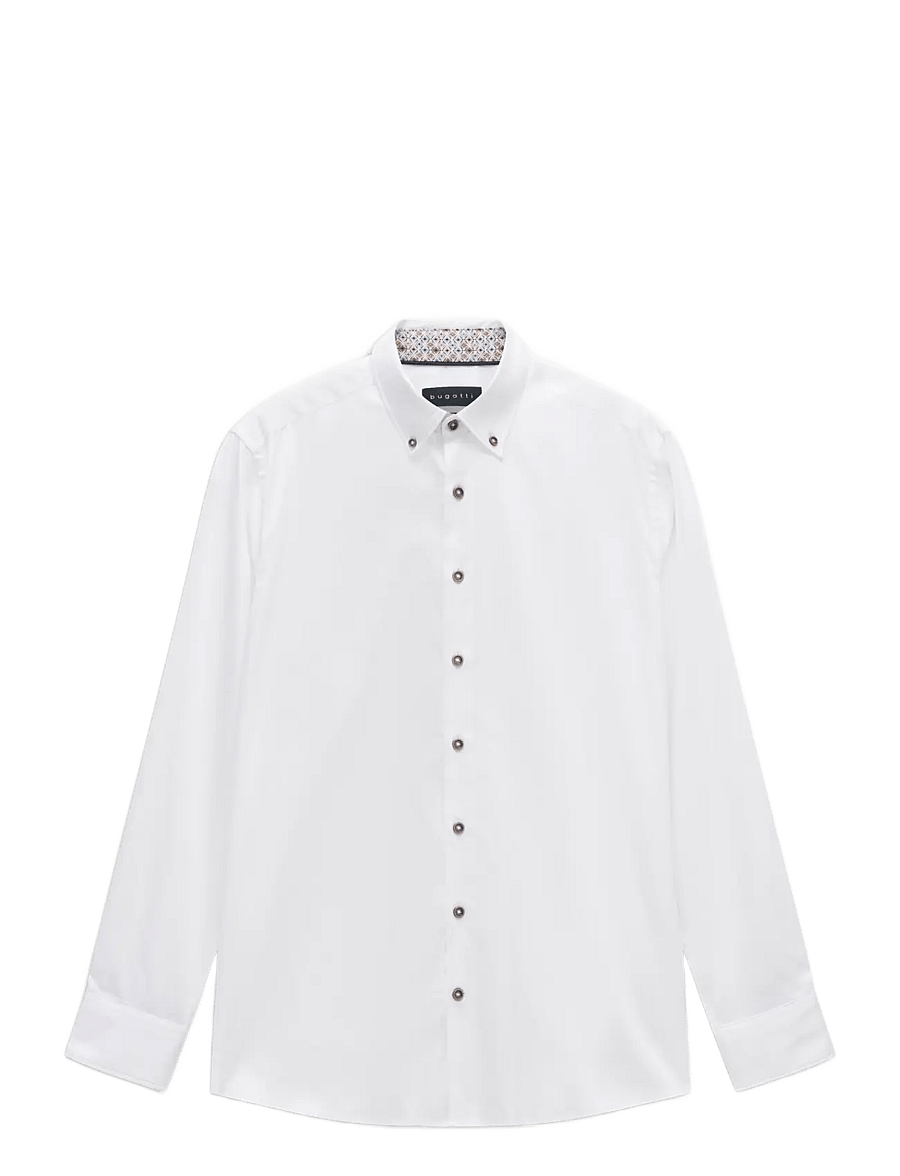 Bugatti - casual shirt 1/1 sleeve - vabaajasärgid - white - 0