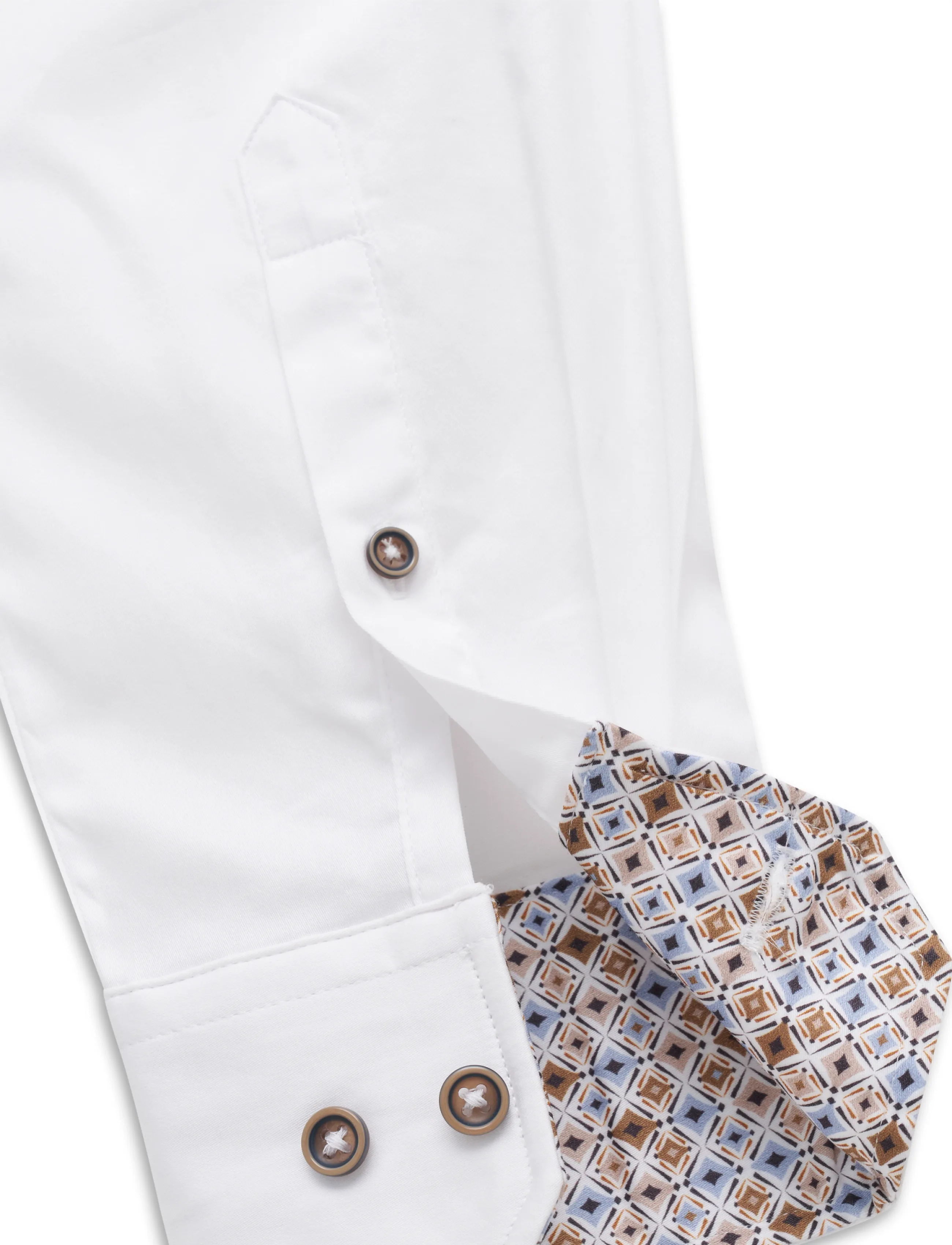 Bugatti - casual shirt 1/1 sleeve - vabaajasärgid - white - 2