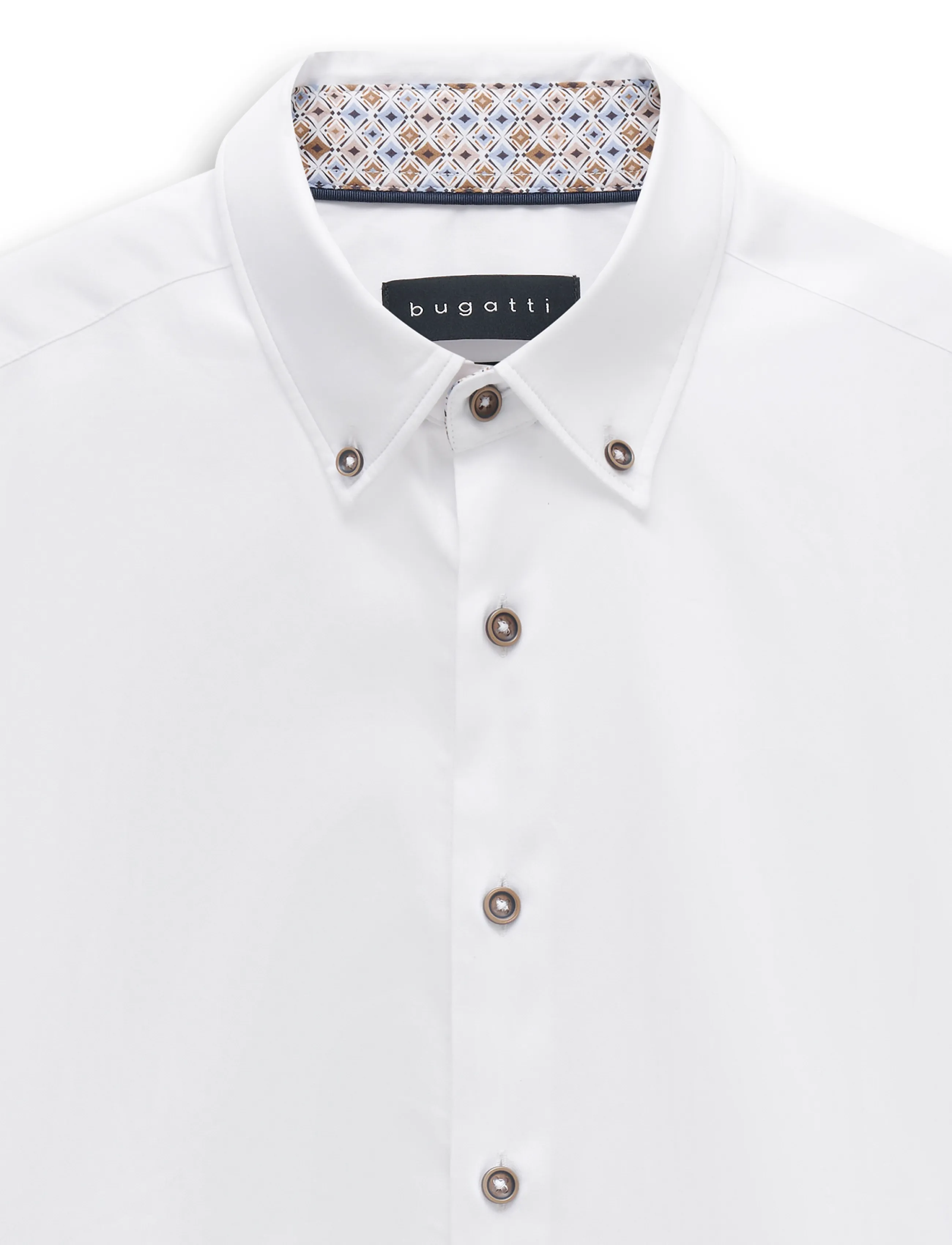 Bugatti - casual shirt 1/1 sleeve - vabaajasärgid - white - 3