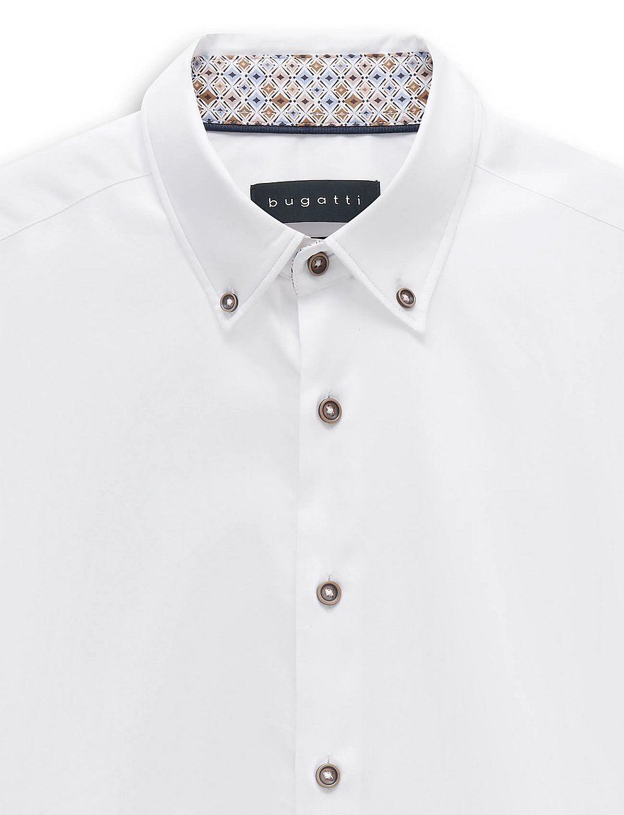 Bugatti - casual shirt 1/1 sleeve - vabaajasärgid - white - 3