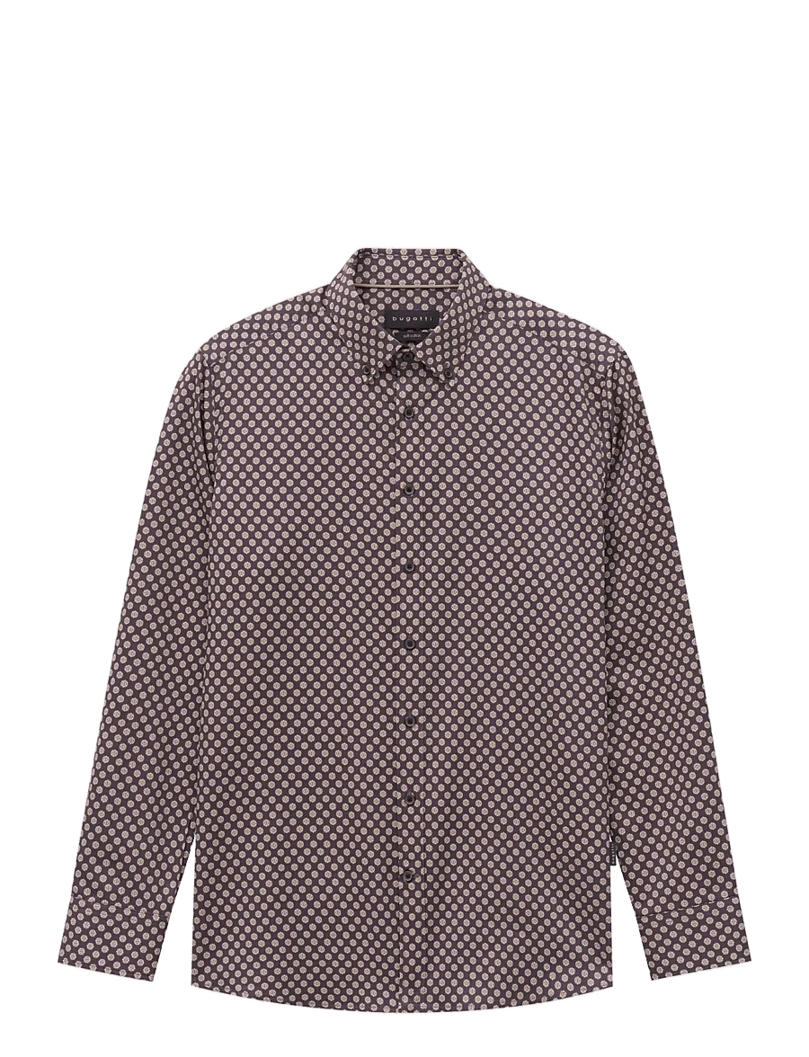 Bugatti - casual shirt 1/1 sleeve - vabaajasärgid - beige - 0