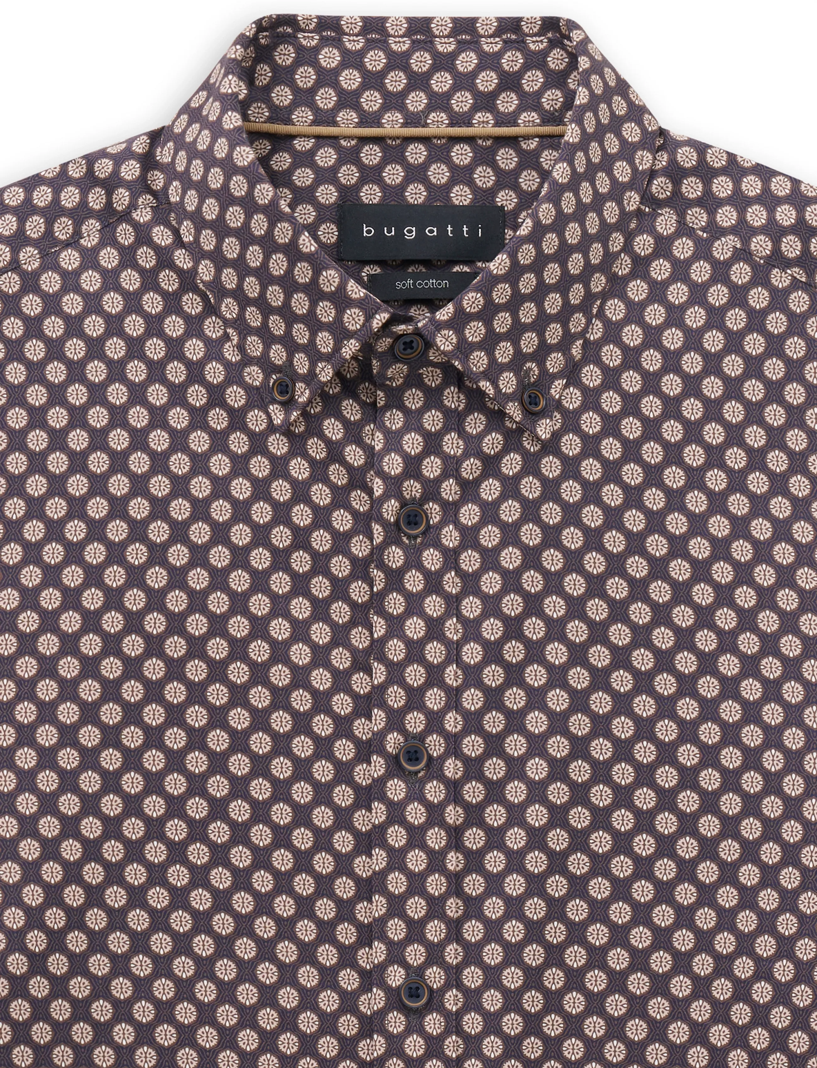 Bugatti - casual shirt 1/1 sleeve - vabaajasärgid - beige - 2