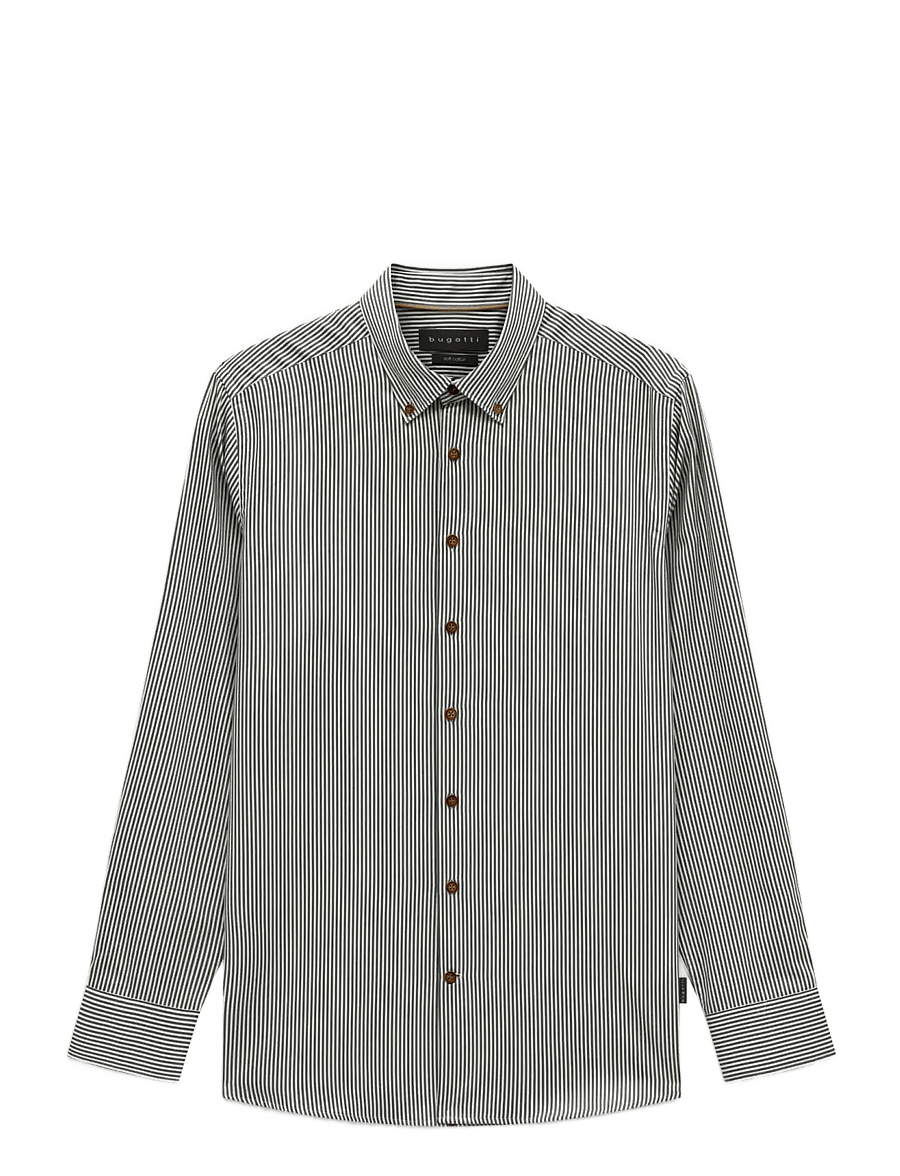 Bugatti - casual shirt 1/1 sleeve - vabaajasärgid - olive - 1