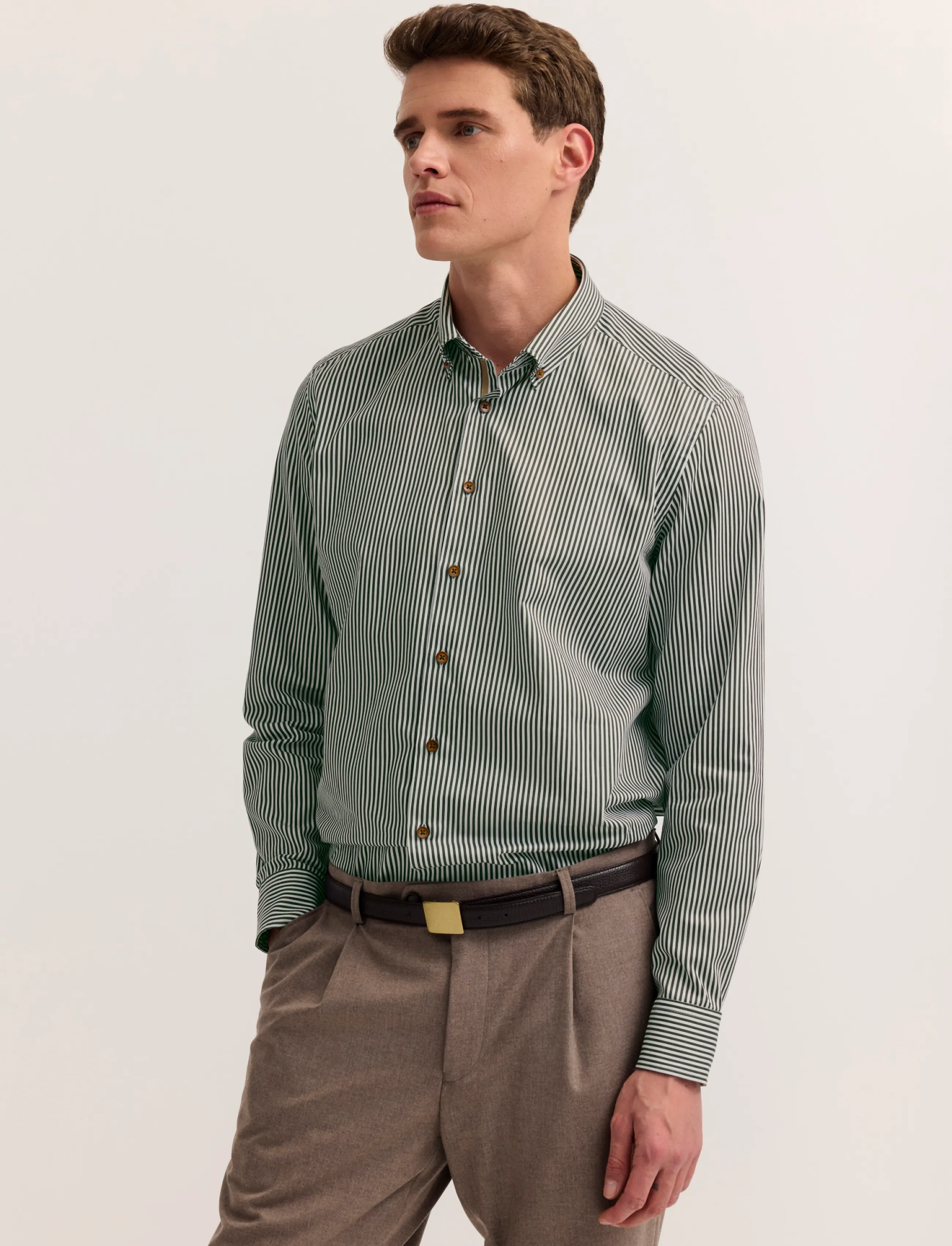 Bugatti casual shirt 1/1 sleeve - Särgid - OLIVE / khaki/green