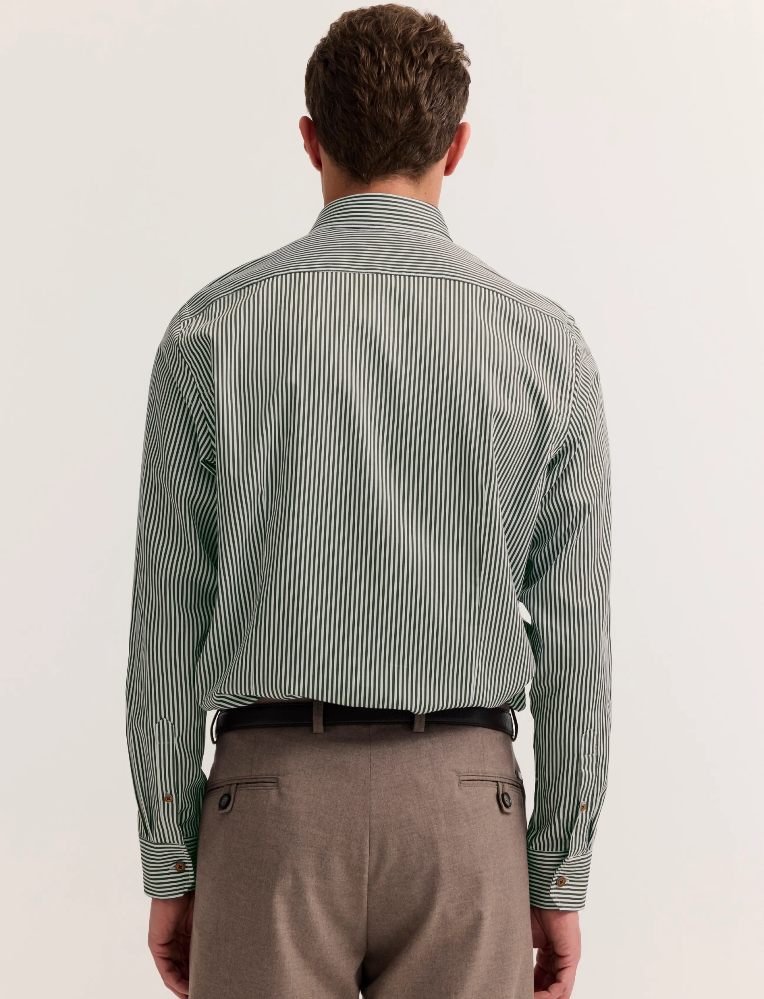 Bugatti - casual shirt 1/1 sleeve - vabaajasärgid - olive - 3