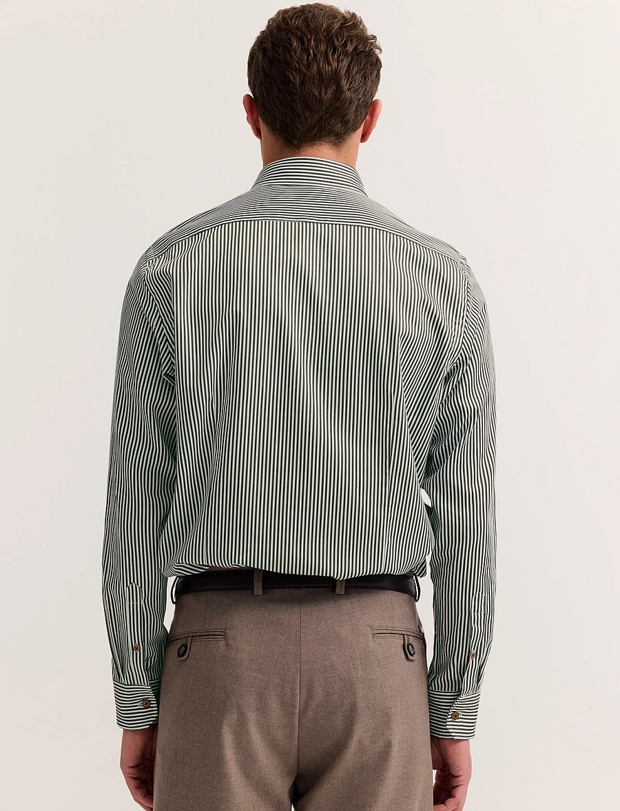 Bugatti - casual shirt 1/1 sleeve - vabaajasärgid - olive - 3