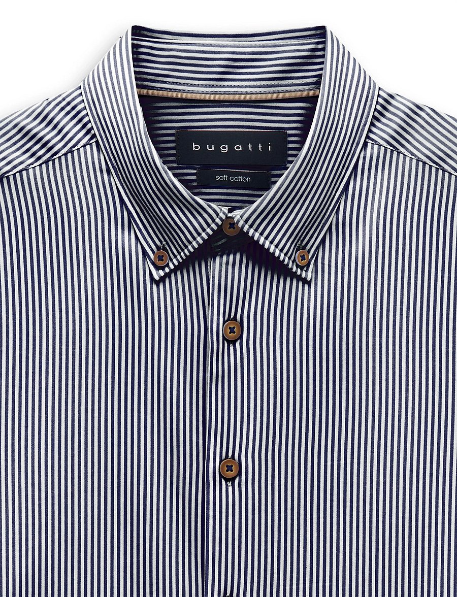 Bugatti - casual shirt 1/1 sleeve - vabaajasärgid - navy blue - 5