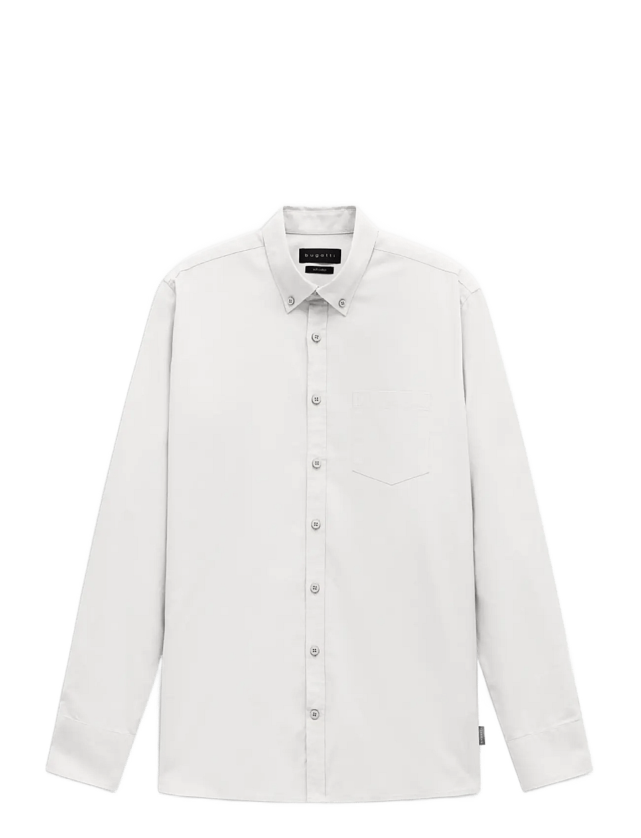 Bugatti - casual shirt 1/1 sleeve - vabaajasärgid - white - 0