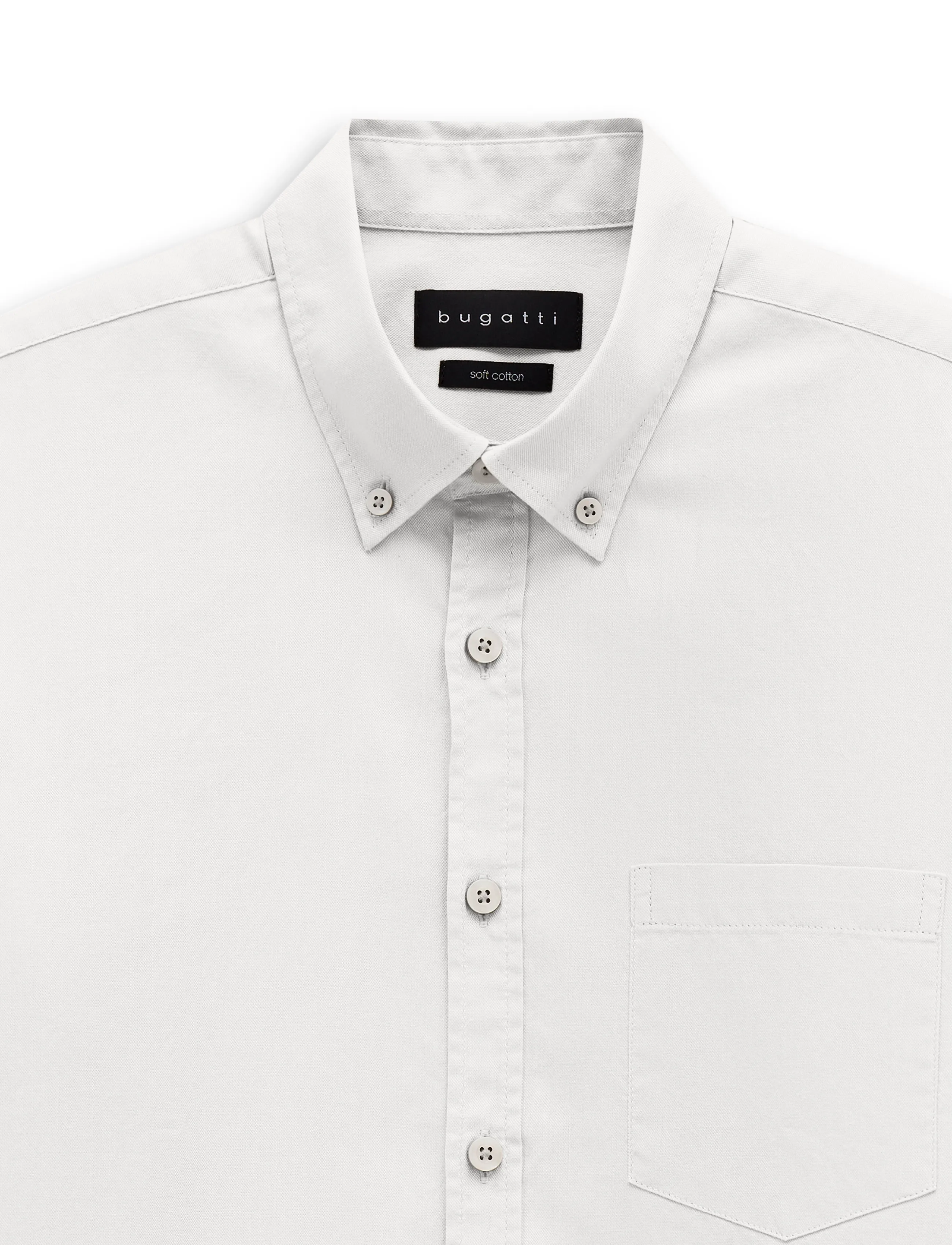 Bugatti - casual shirt 1/1 sleeve - vabaajasärgid - white - 2