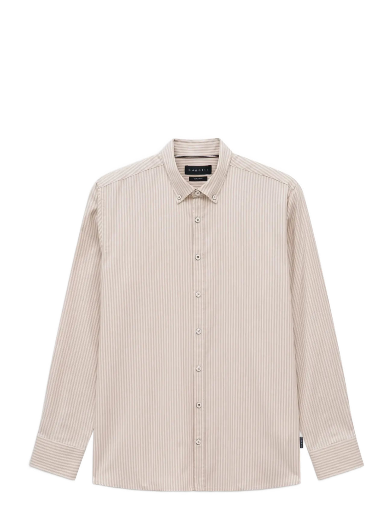 Bugatti - casual shirt 1/1 sleeve - vabaajasärgid - beige - 1