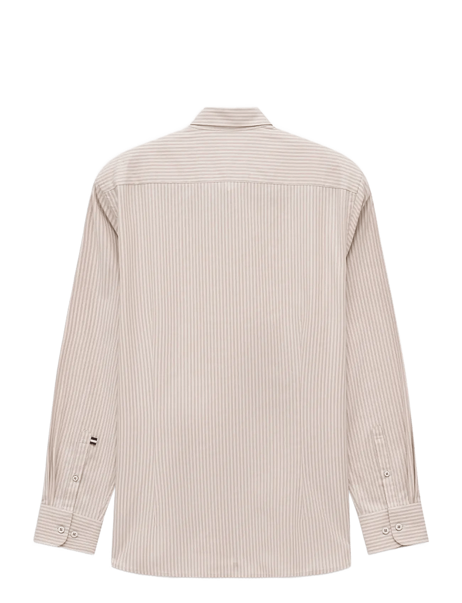 Bugatti - casual shirt 1/1 sleeve - vabaajasärgid - beige - 2