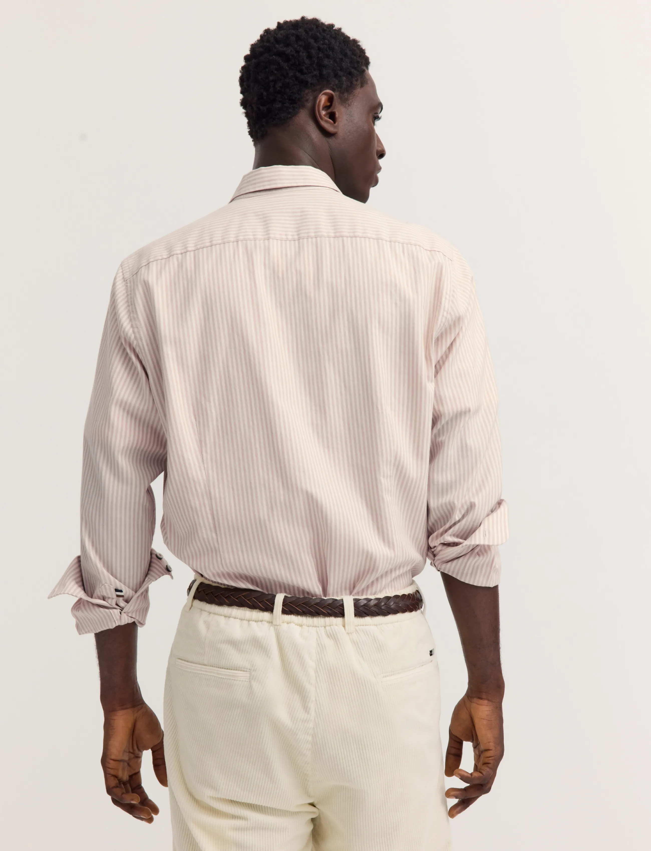 Bugatti - casual shirt 1/1 sleeve - vabaajasärgid - beige - 3