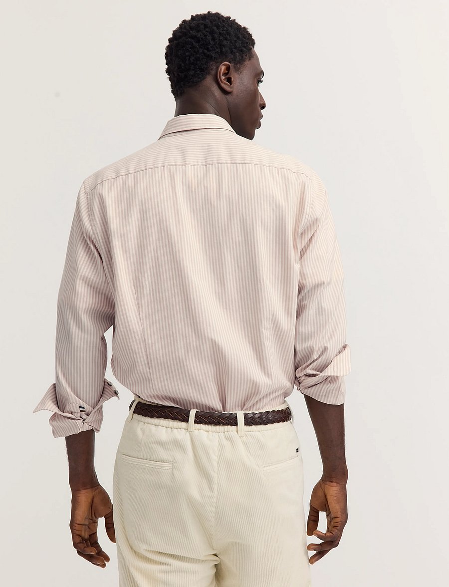 Bugatti - casual shirt 1/1 sleeve - vabaajasärgid - beige - 3