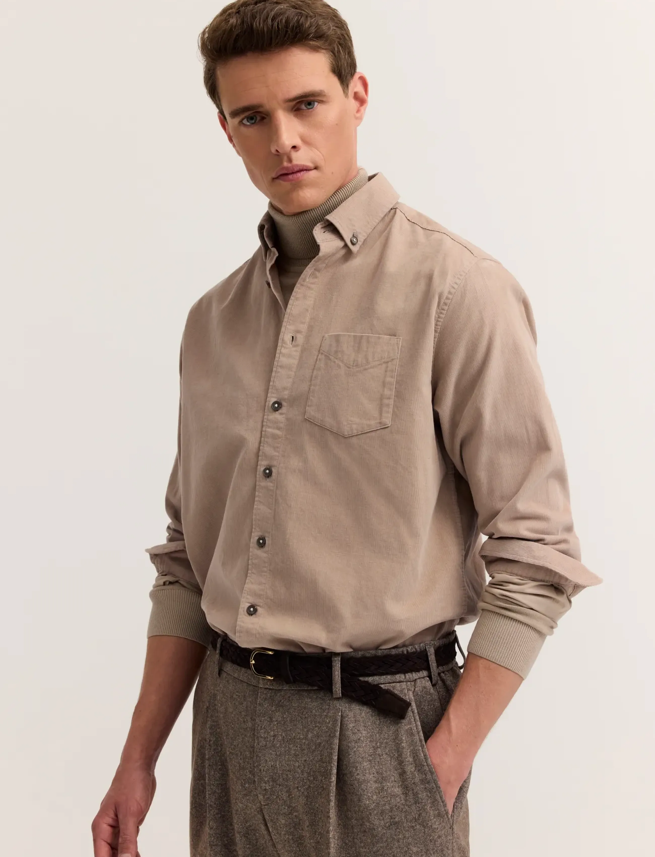 Bugatti Casual shirt 1/1 sleeve - Lediga festkläder - BEIGE / beige