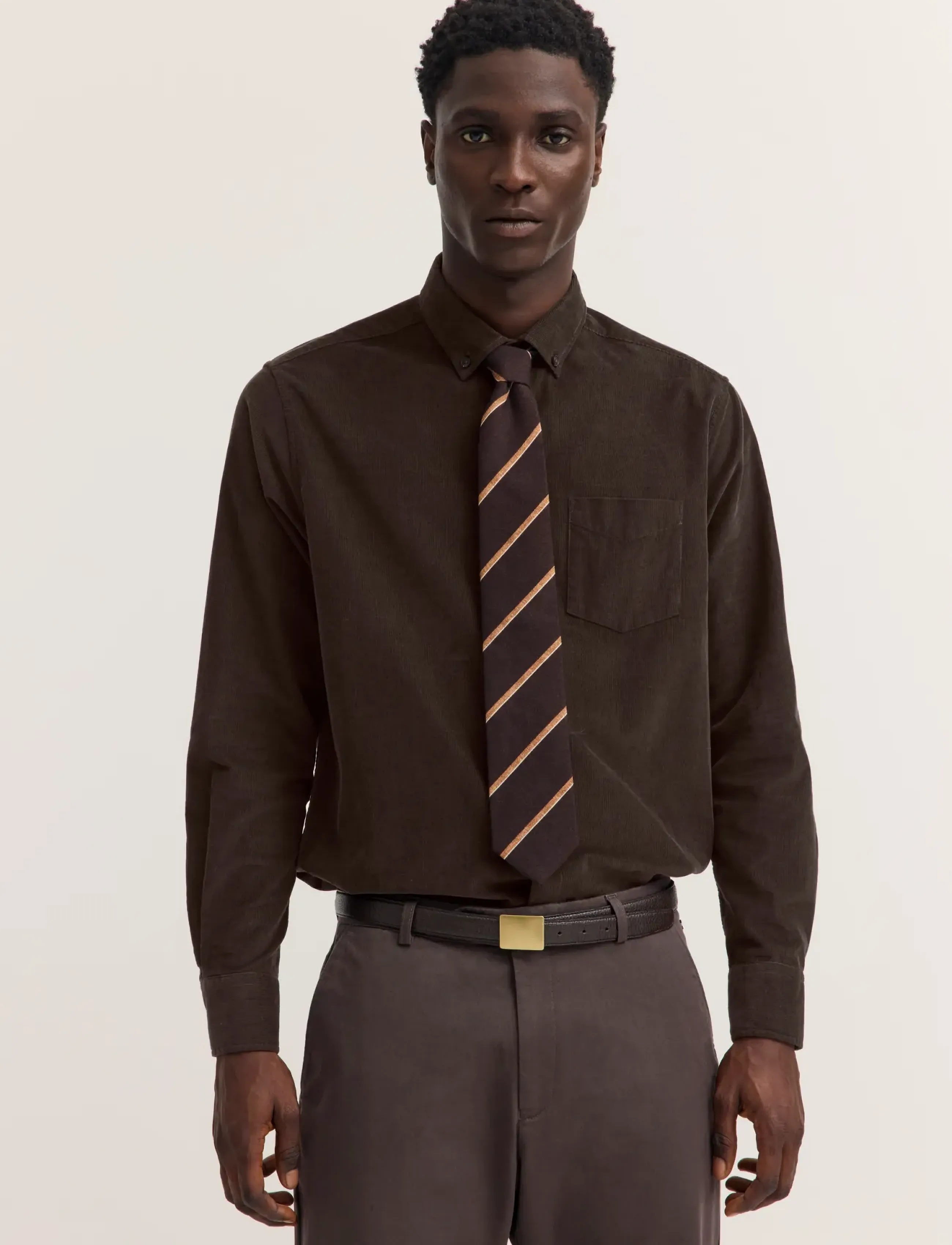 Bugatti Casual shirt 1/1 sleeve - Lediga festkläder - BROWN / brown