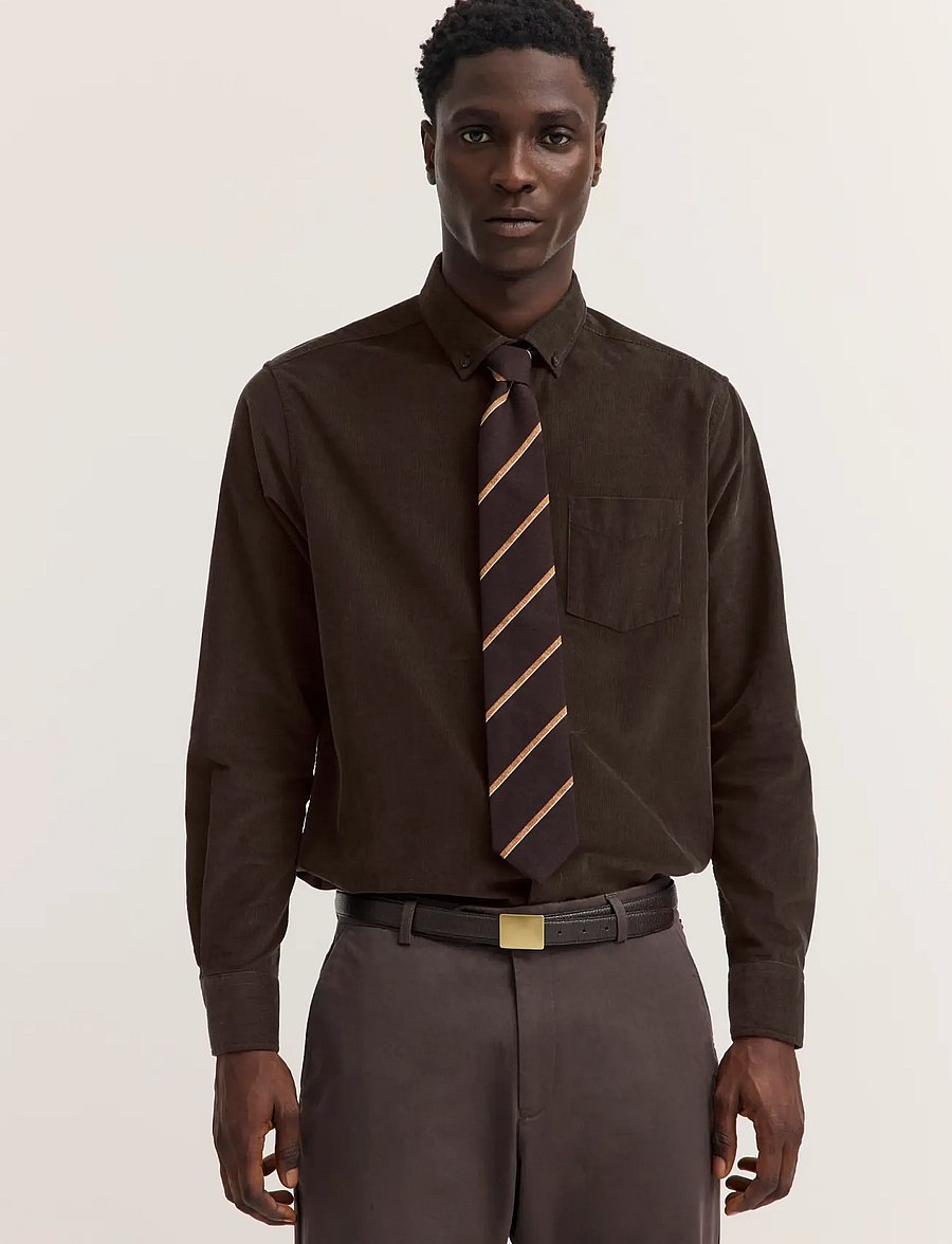 Bugatti - Casual shirt 1/1 sleeve - manchesterskjortor - brown - 0