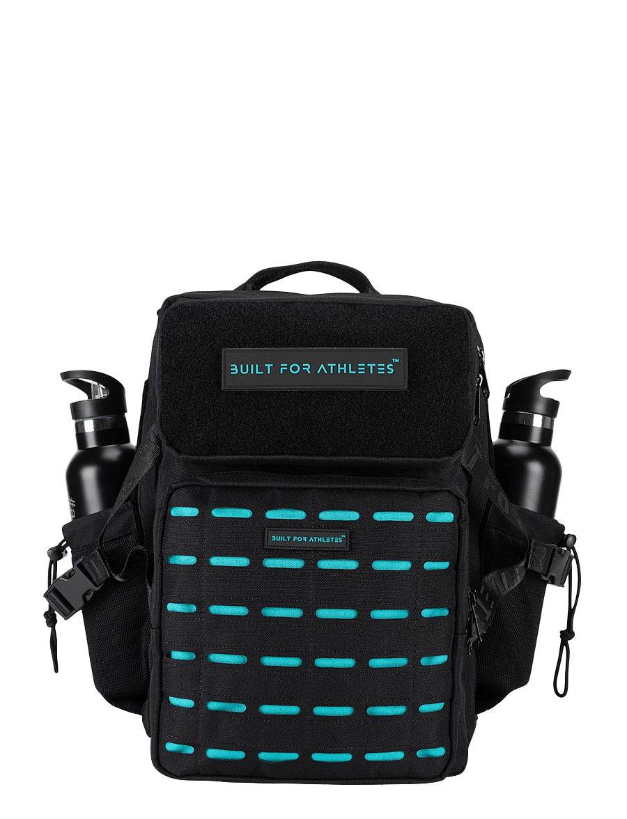 Built For Athletes - Medium Black & Aqua 25L Hero 3.0 Backpack - black aqua - 1