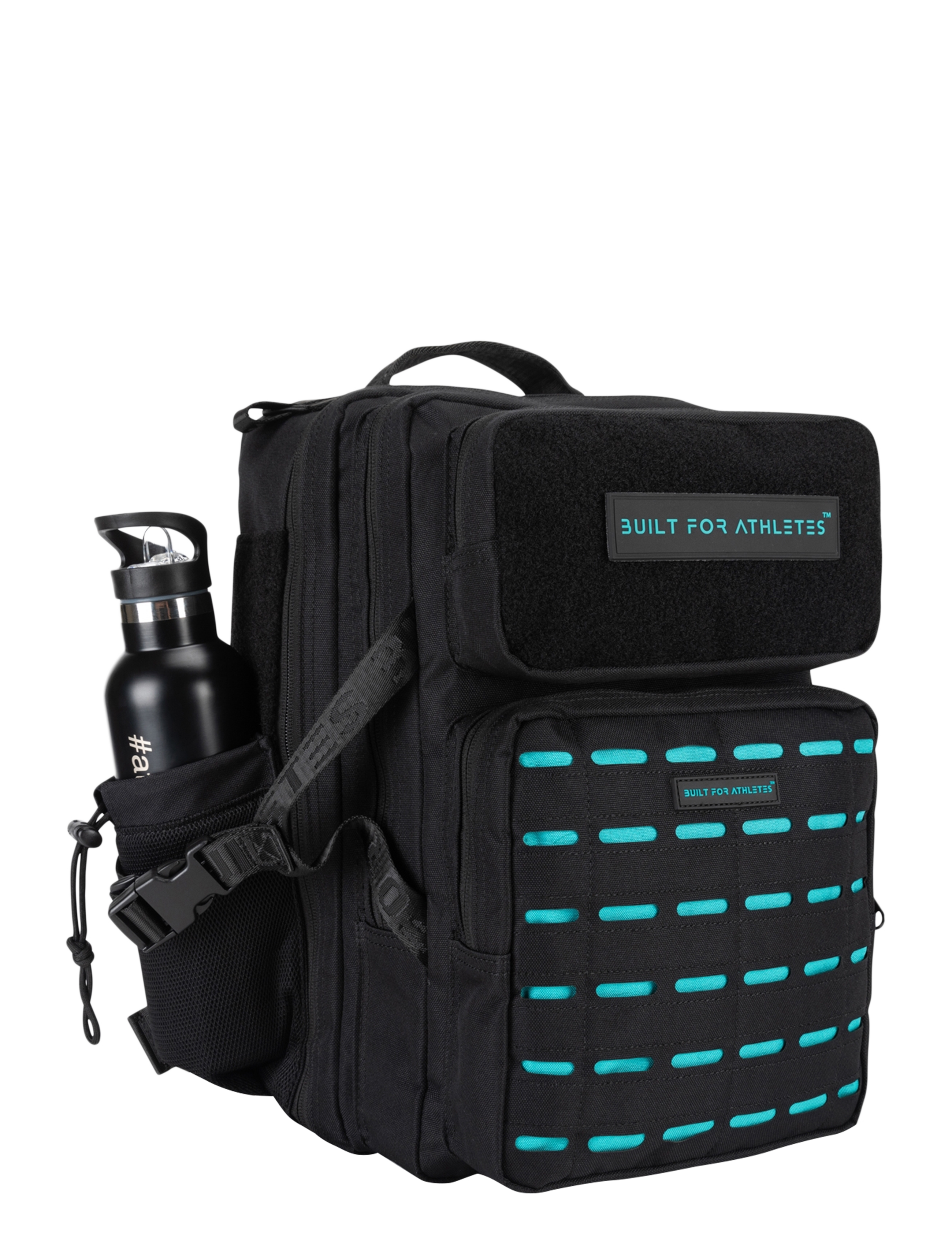 Built For Athletes - Medium Black & Aqua 25L Hero 3.0 Backpack - black aqua - 2