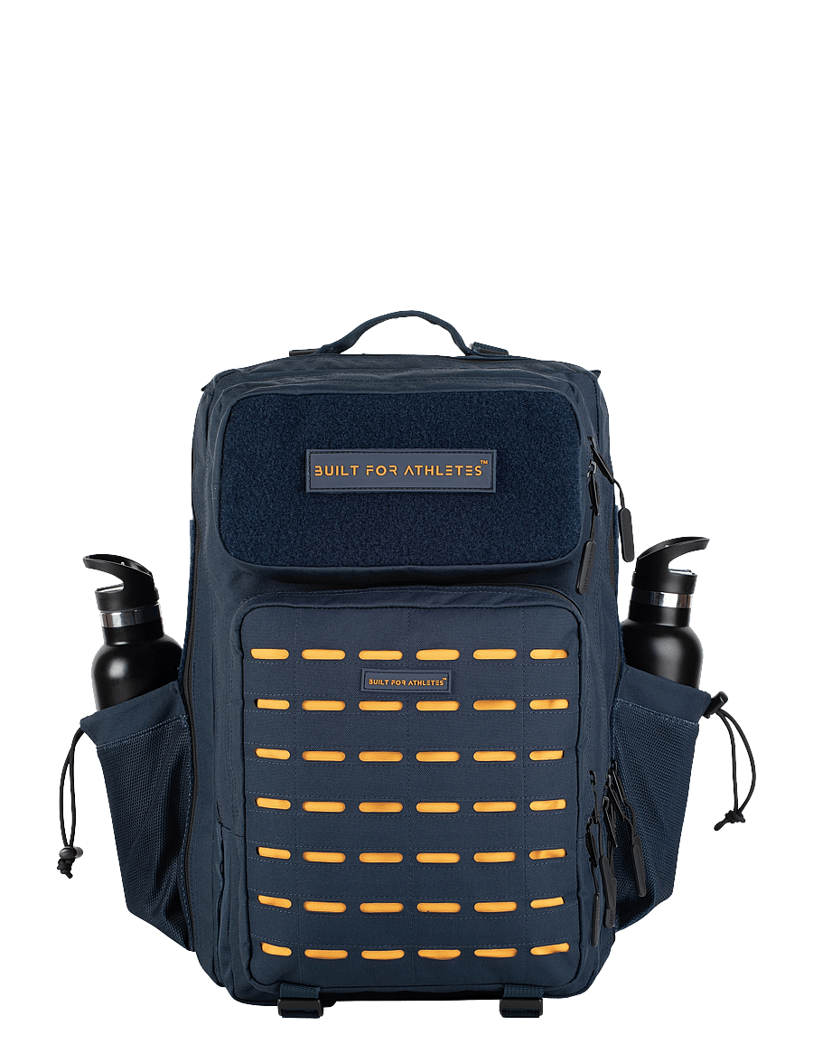 Built For Athletes - Large Navy & Orange Gym Backpack - dark blue orange - 1